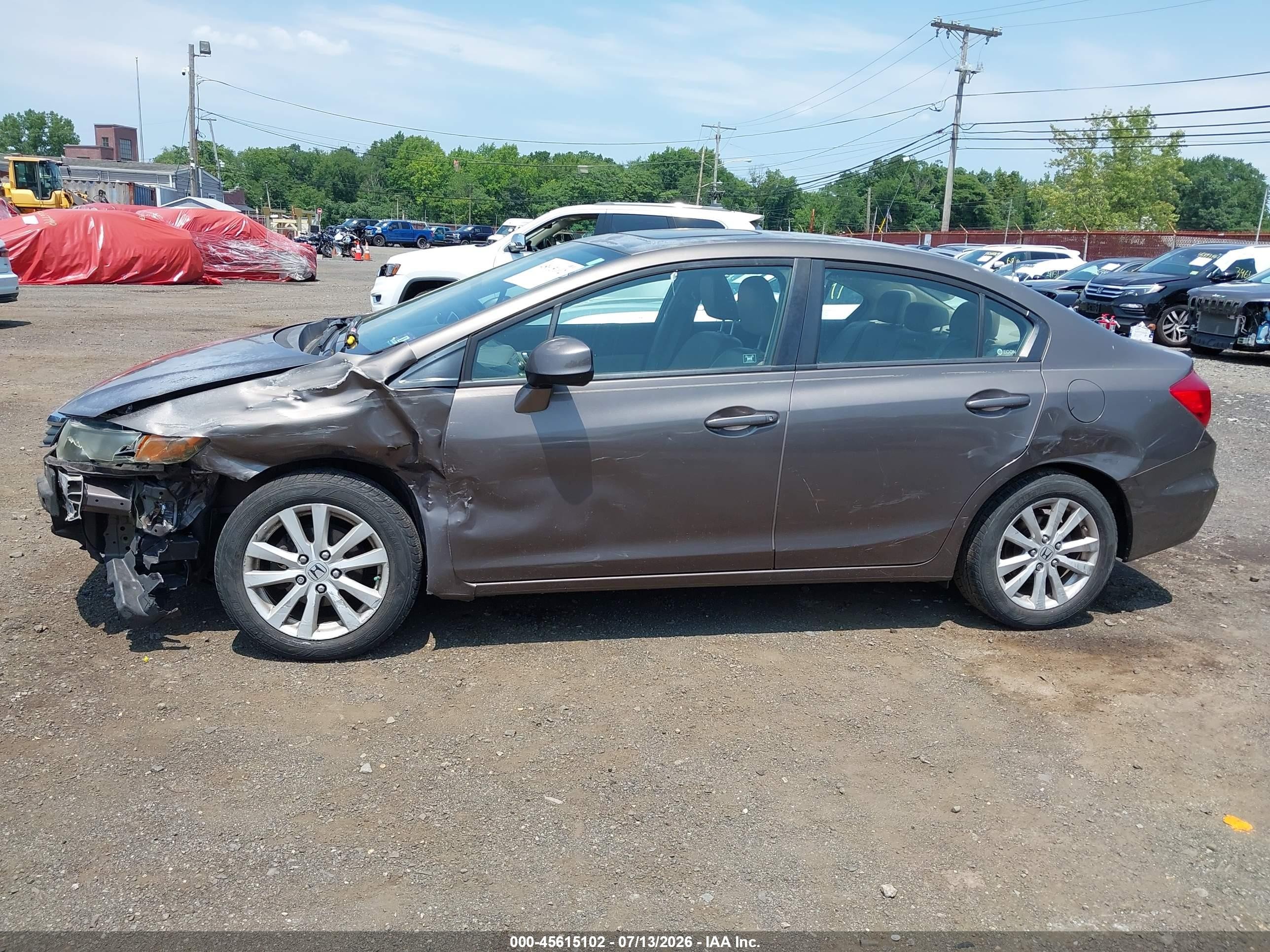 2012 Honda Civic Ex-l Gray vin: 2HGFB2F92CH543955