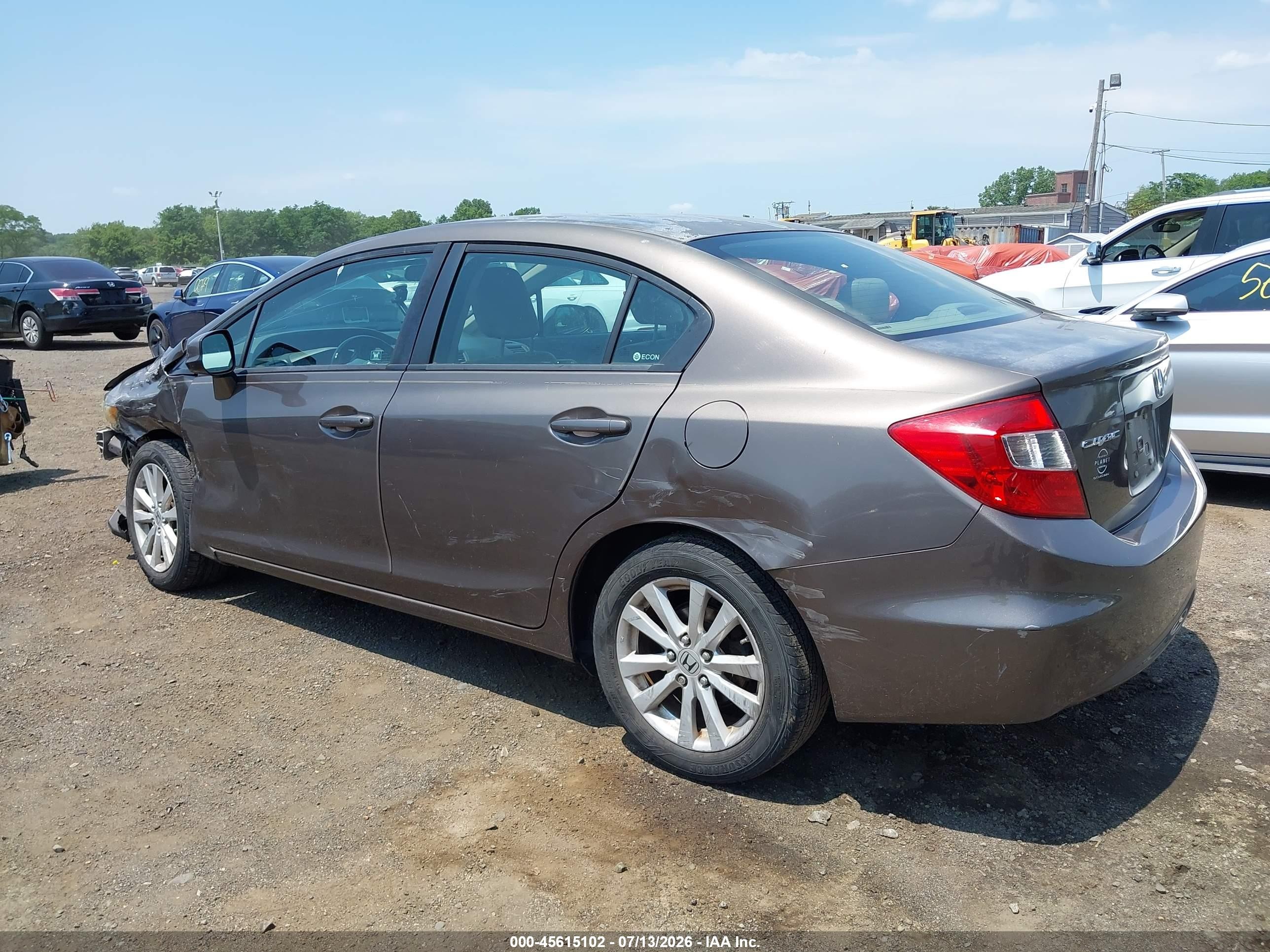2012 Honda Civic Ex-l Gray vin: 2HGFB2F92CH543955