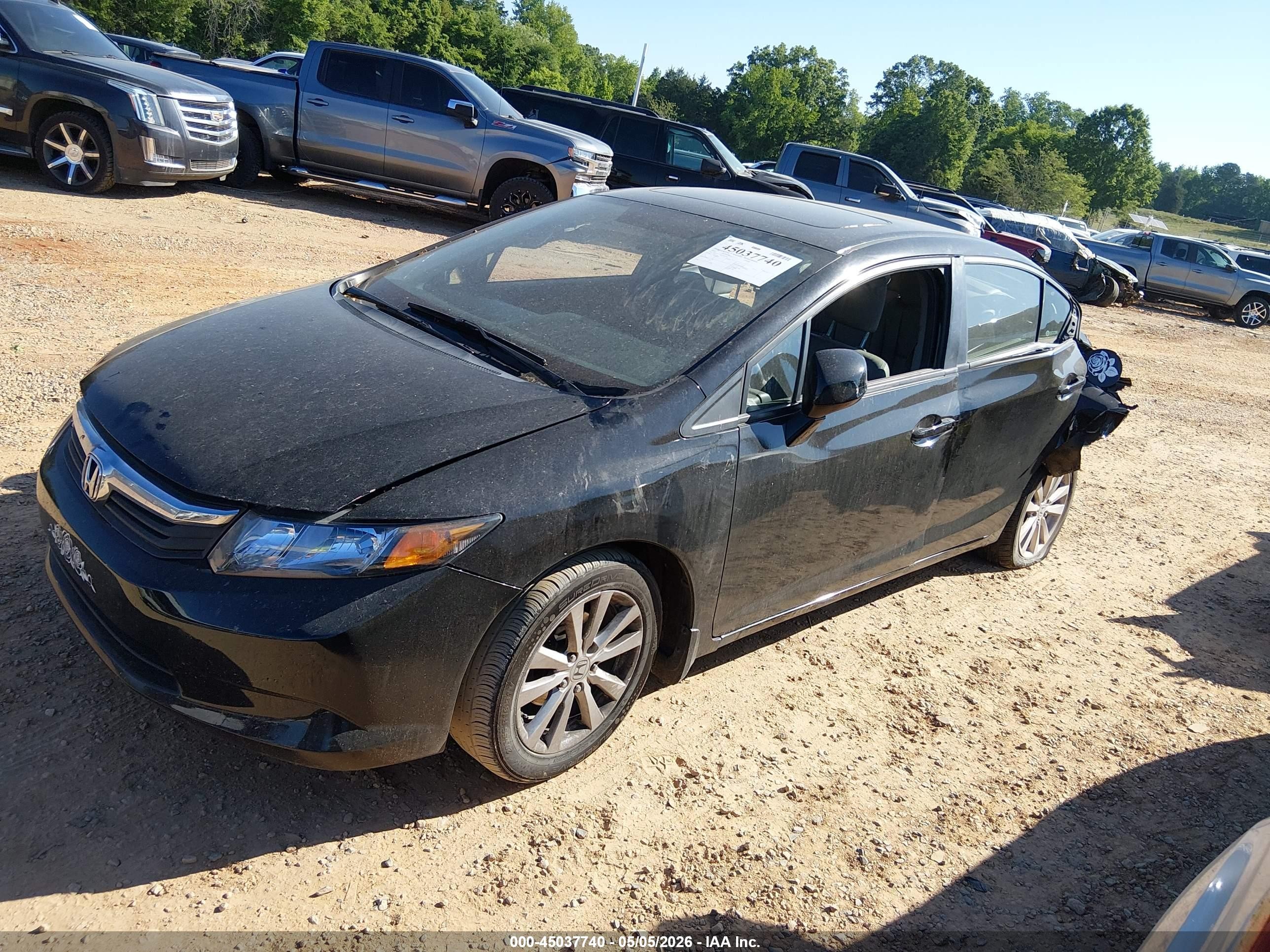 2012 Honda Civic Ex-l Black vin: 2HGFB2F92CH587566