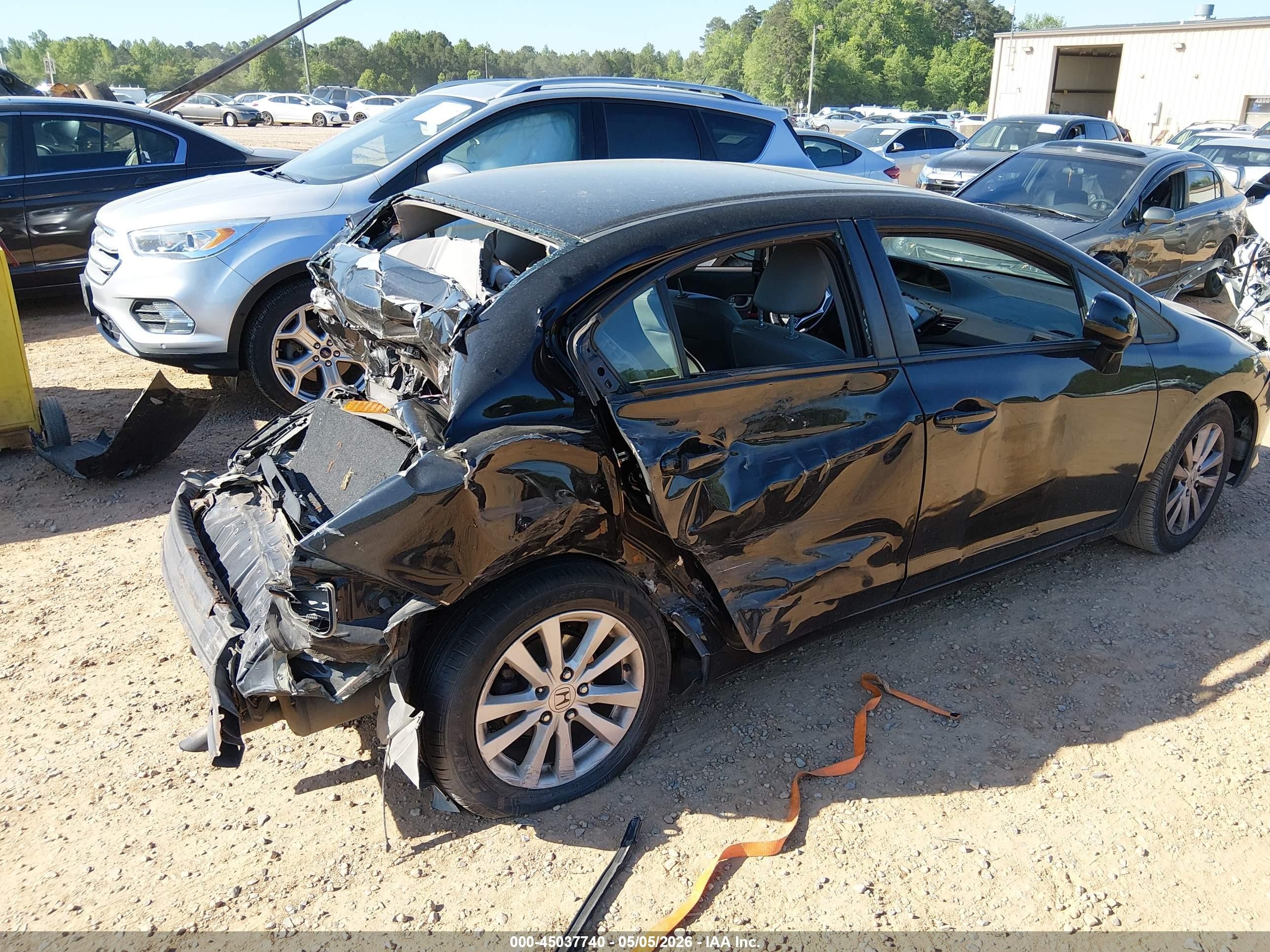 2012 Honda Civic Ex-l Black vin: 2HGFB2F92CH587566