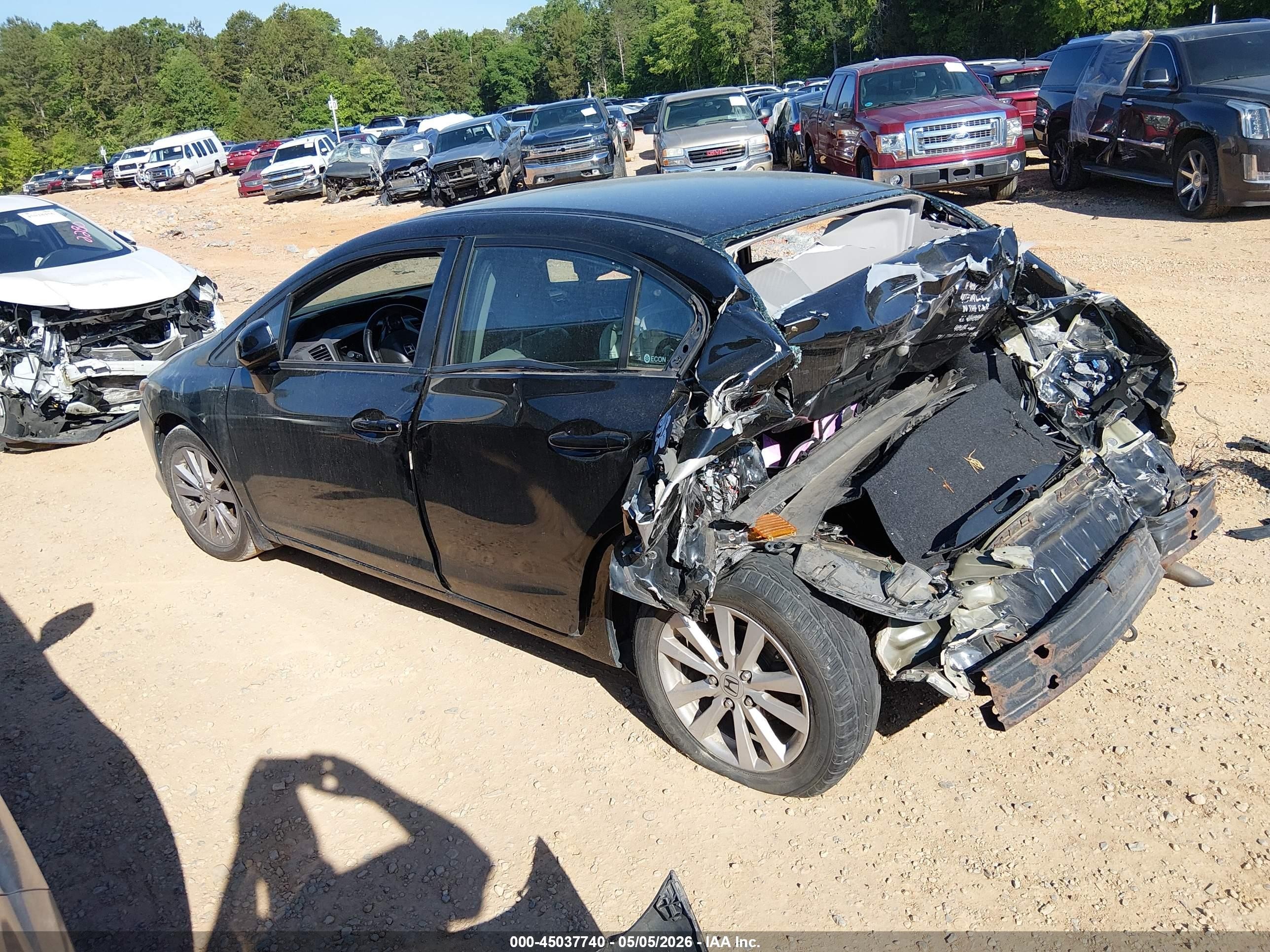 2012 Honda Civic Ex-l Black vin: 2HGFB2F92CH587566