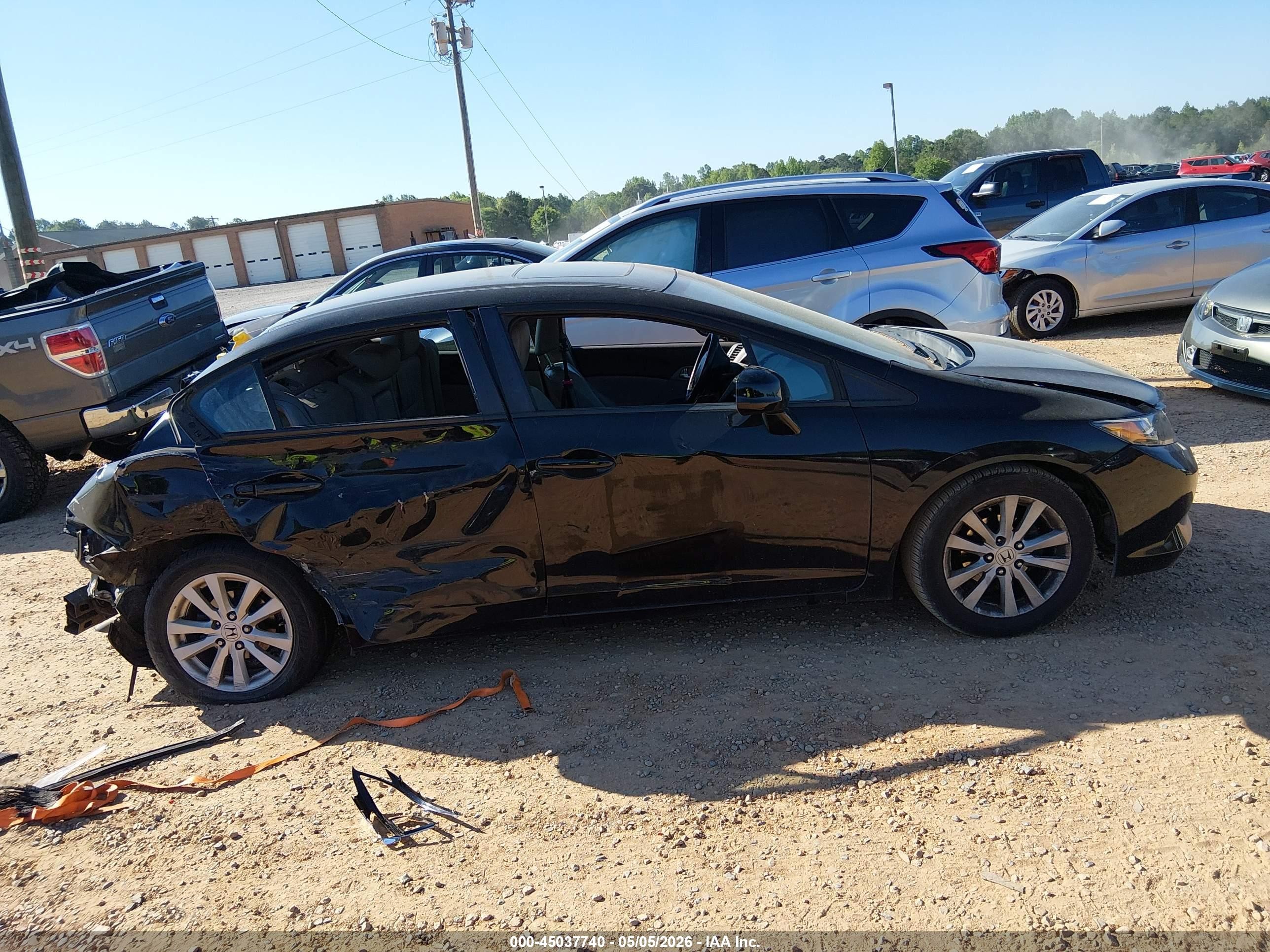 2012 Honda Civic Ex-l Black vin: 2HGFB2F92CH587566