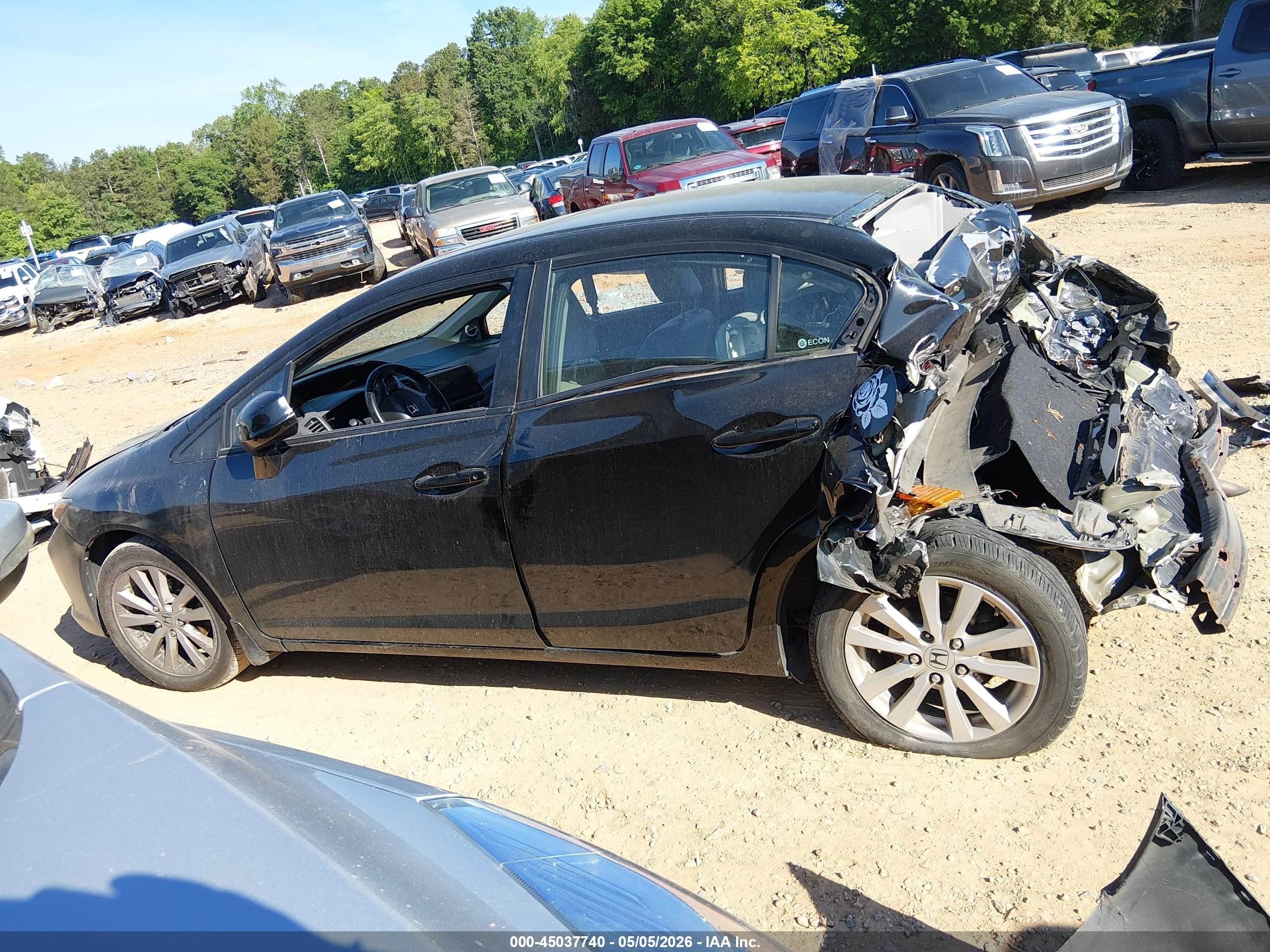 2012 Honda Civic Ex-l Black vin: 2HGFB2F92CH587566