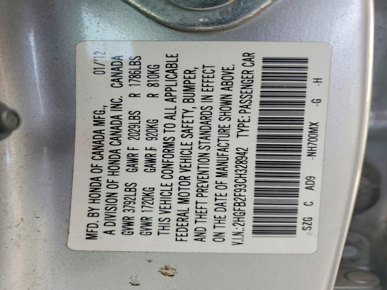 2012 Honda Civic Exl Silver vin: 2HGFB2F93CH328942
