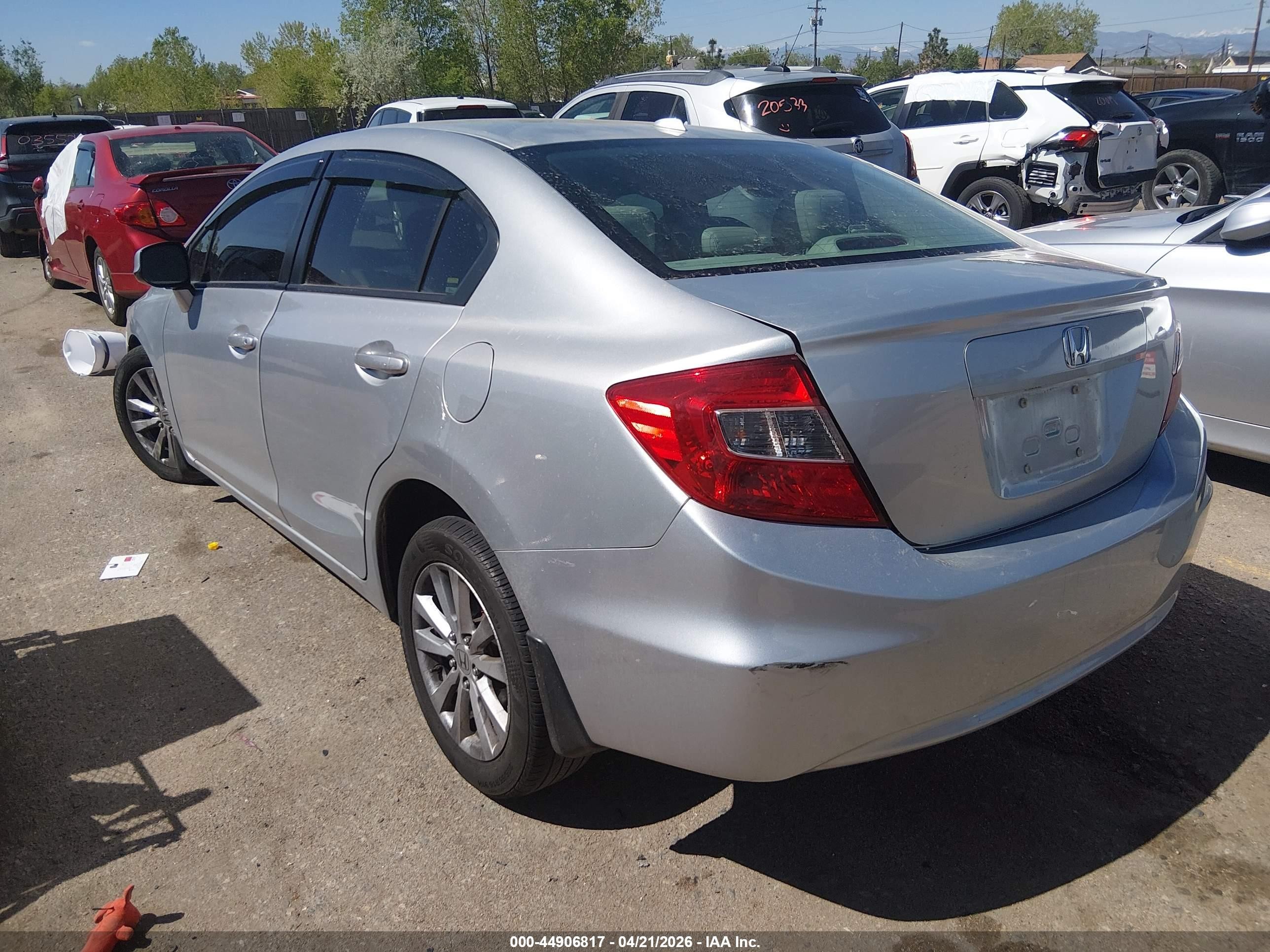 2012 Honda Civic Ex-l Silver vin: 2HGFB2F93CH513007