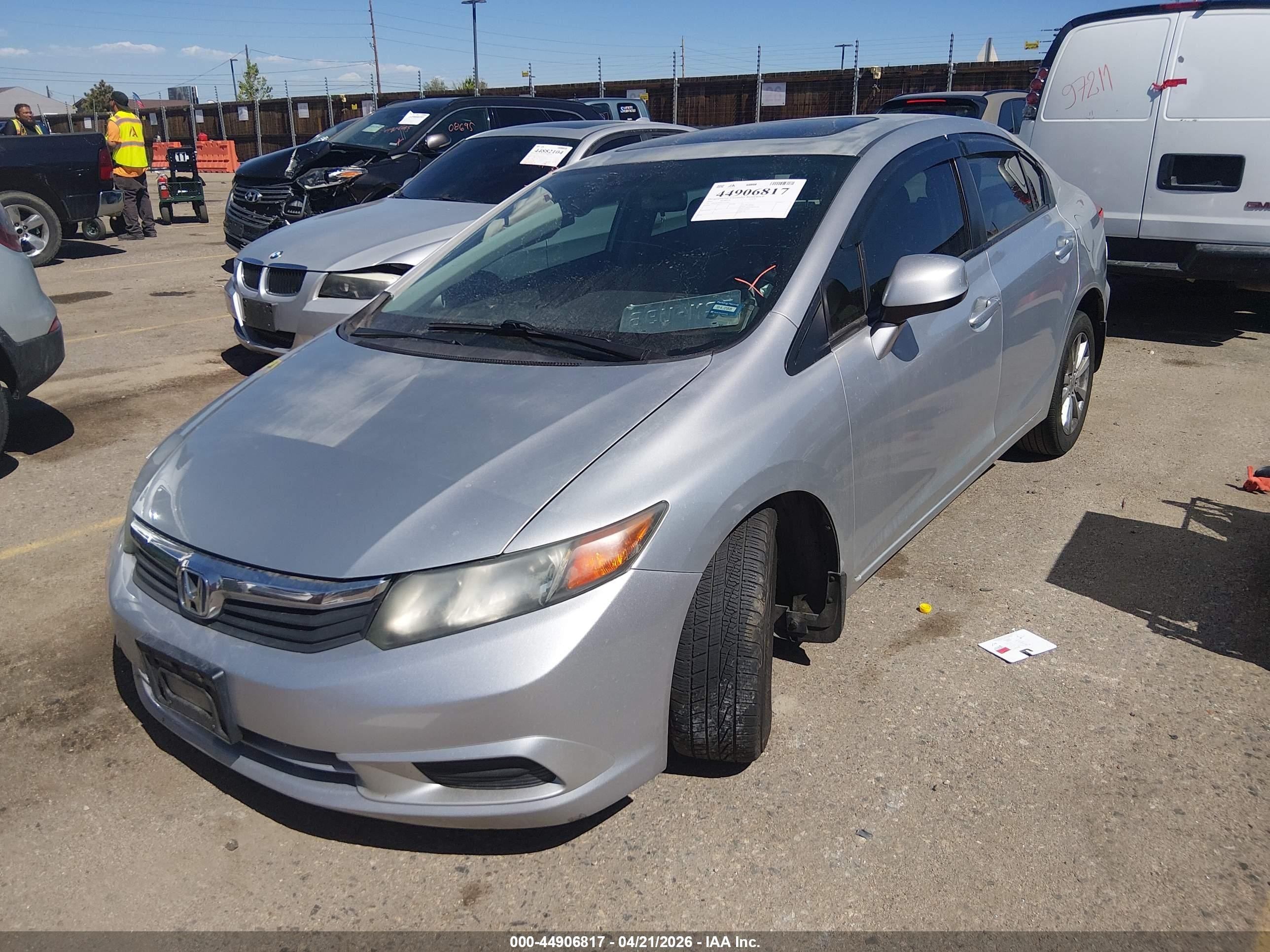 2012 Honda Civic Ex-l Silver vin: 2HGFB2F93CH513007
