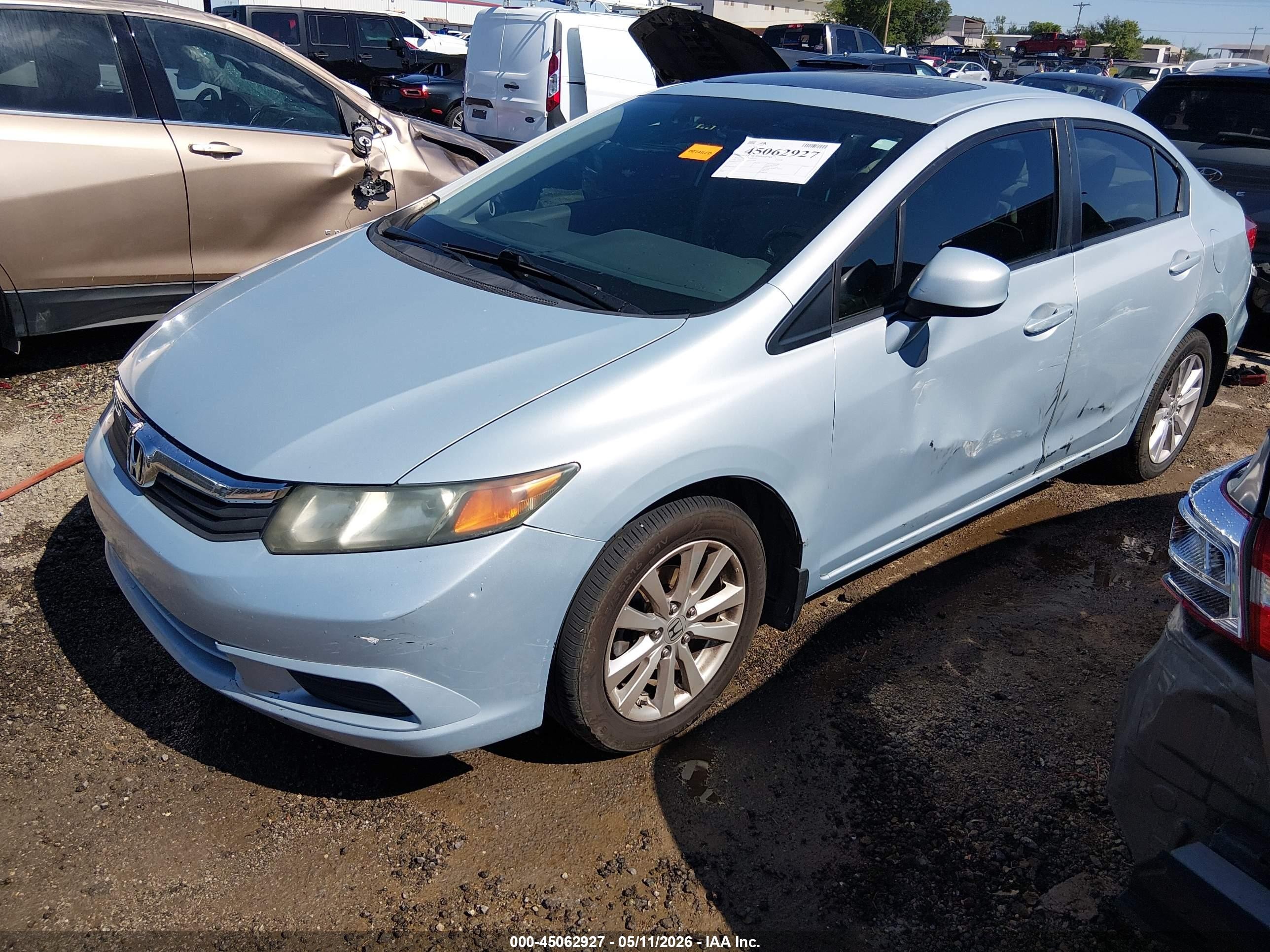 2012 Honda Civic Ex-l Blue vin: 2HGFB2F93CH514108