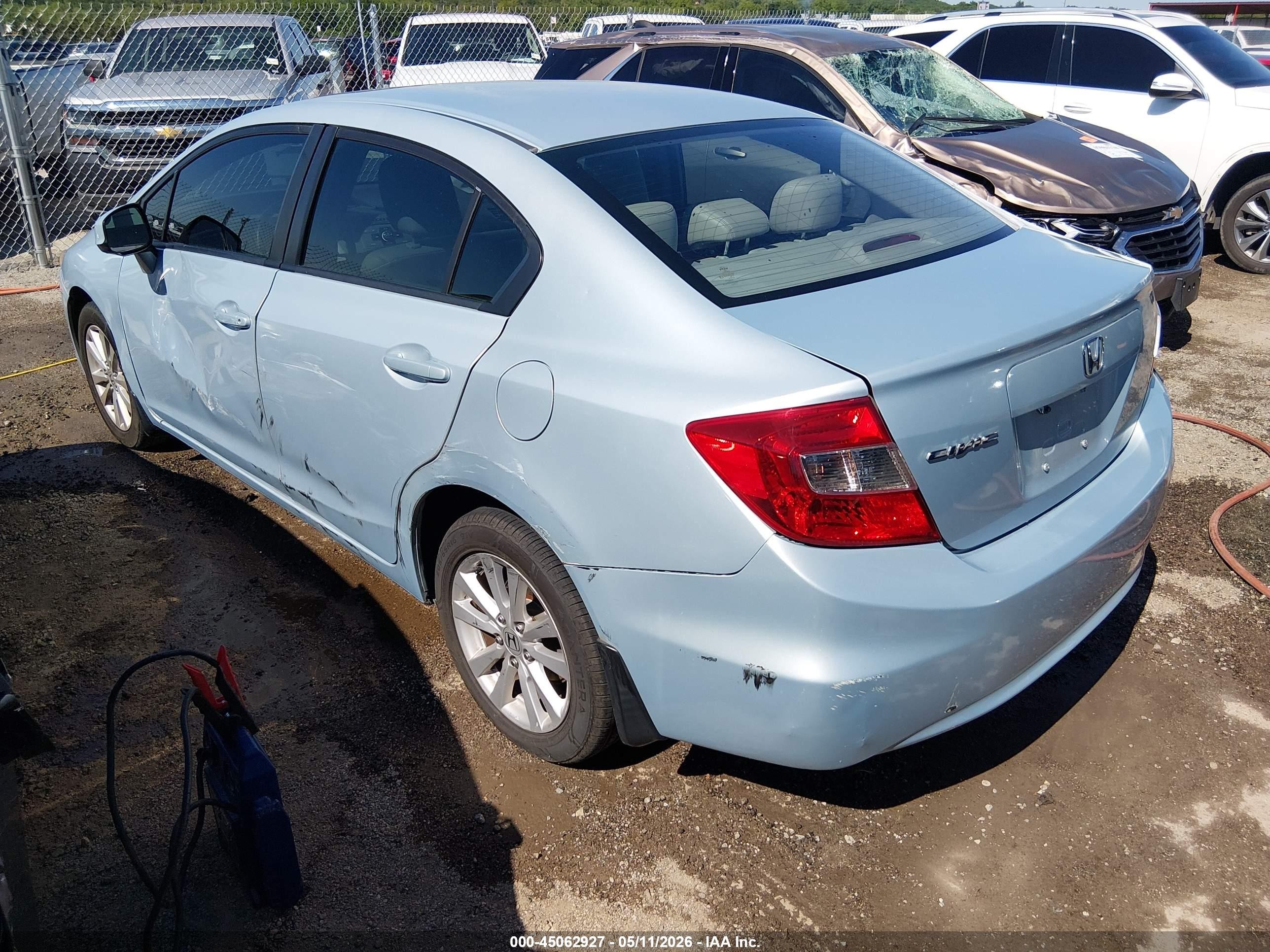 2012 Honda Civic Ex-l Blue vin: 2HGFB2F93CH514108