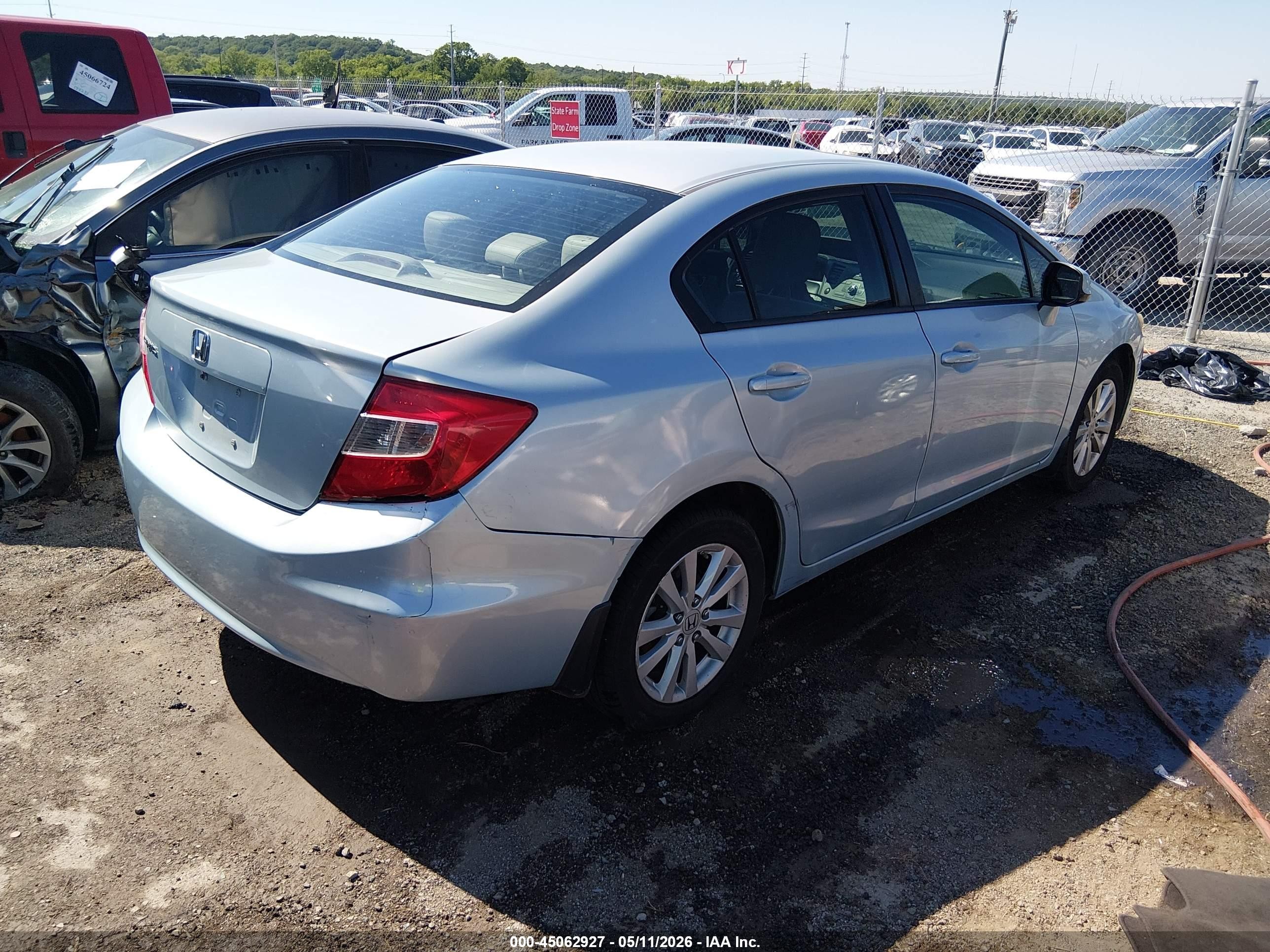 2012 Honda Civic Ex-l Blue vin: 2HGFB2F93CH514108