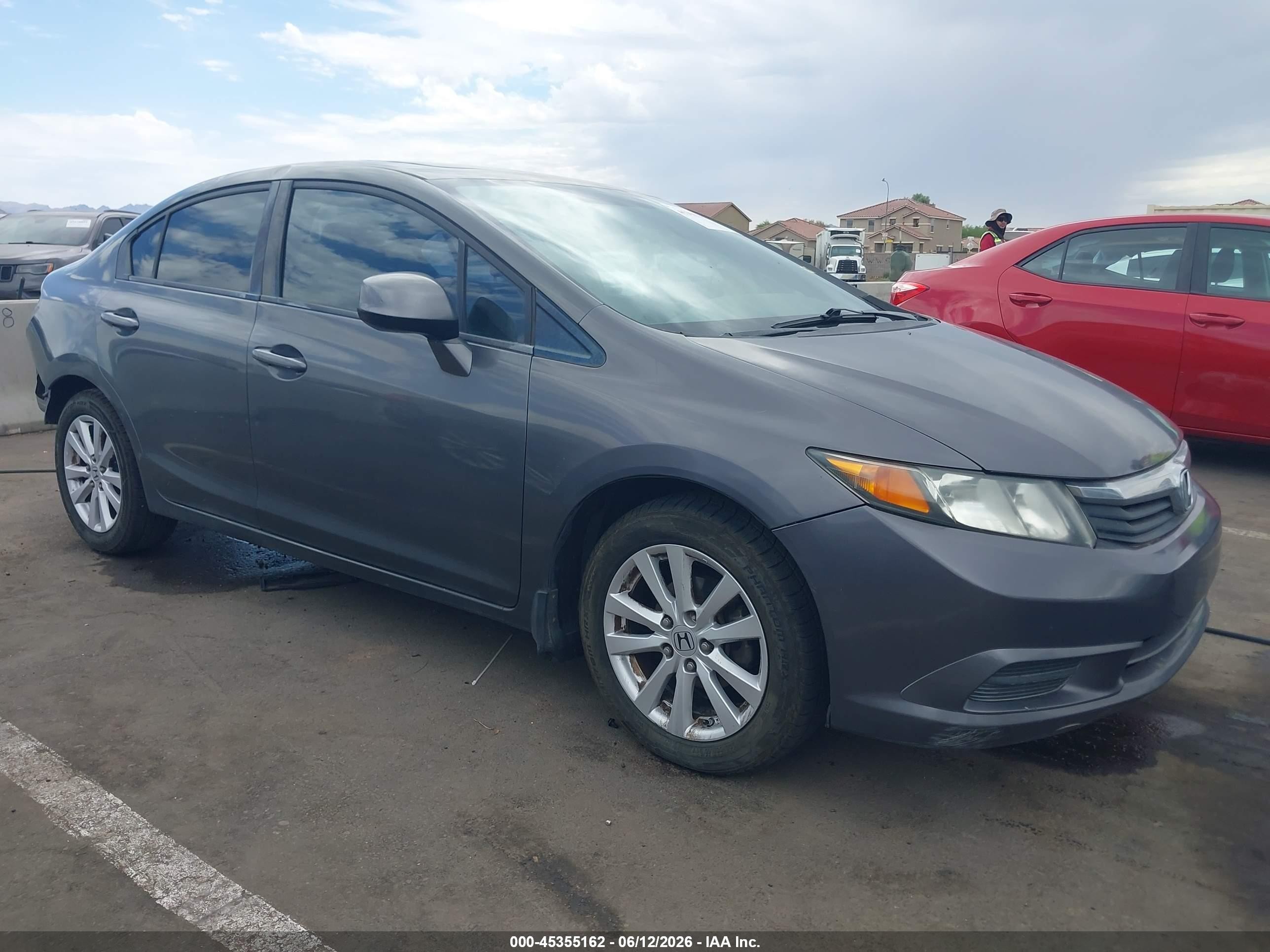 2012 Honda Civic Ex-l Gray vin: 2HGFB2F93CH515646