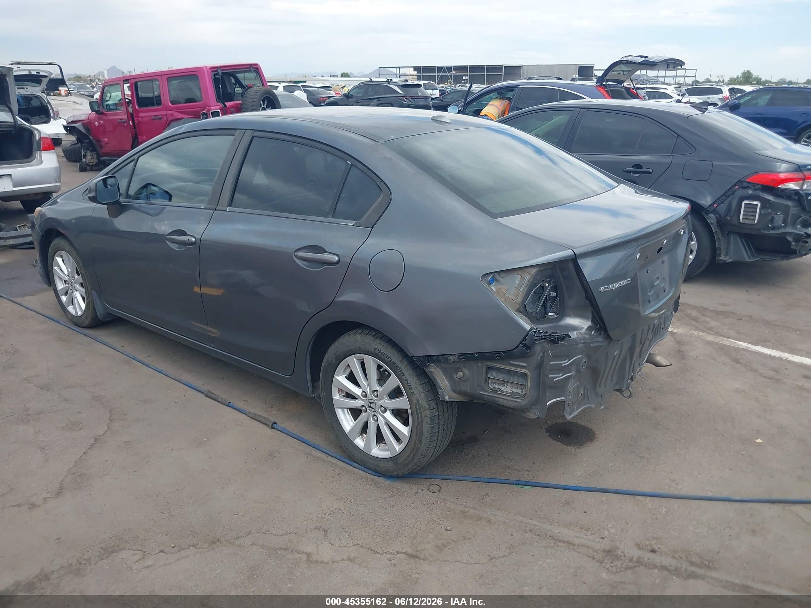 2012 Honda Civic Ex-l Gray vin: 2HGFB2F93CH515646