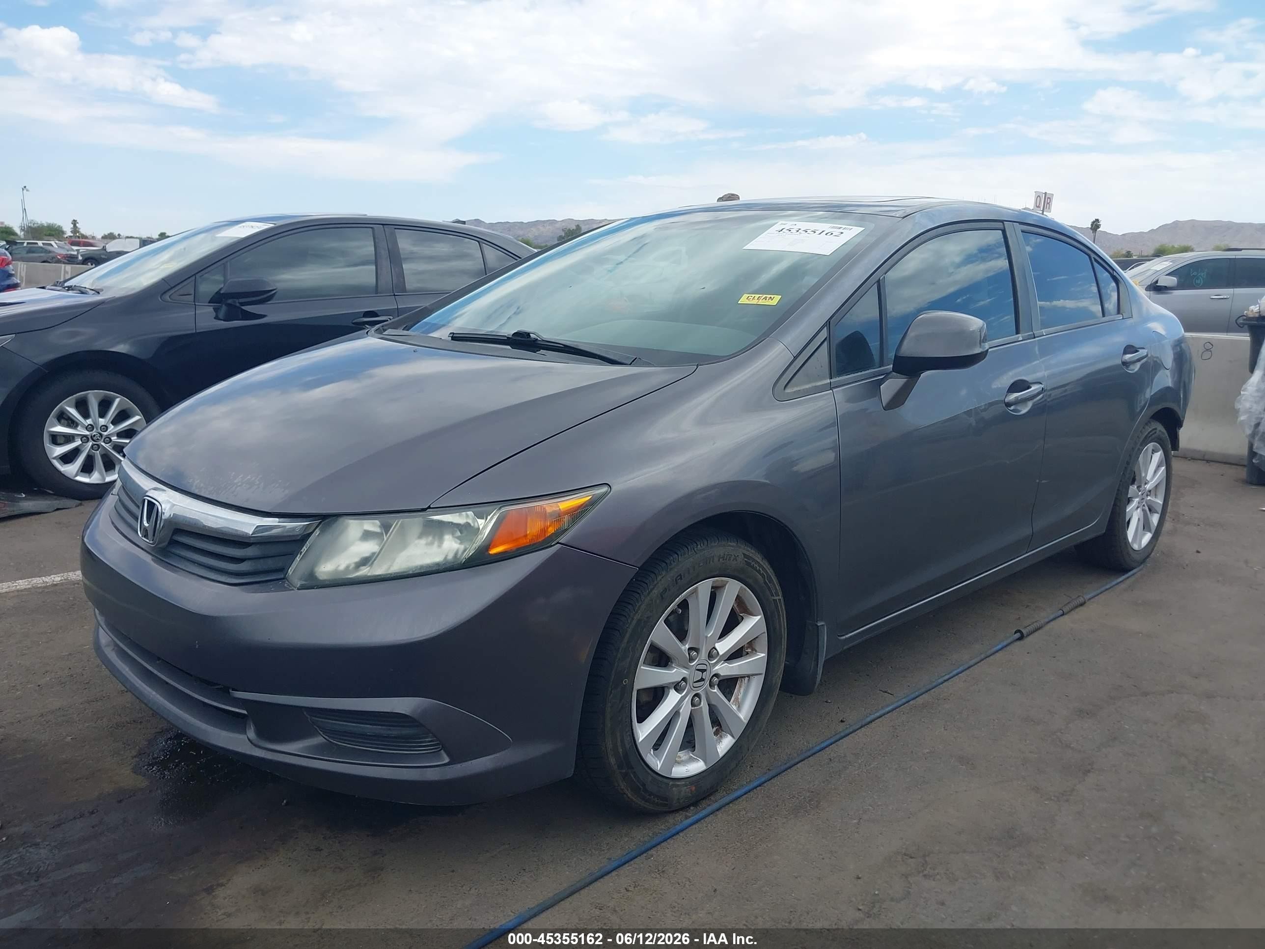 2012 Honda Civic Ex-l Gray vin: 2HGFB2F93CH515646