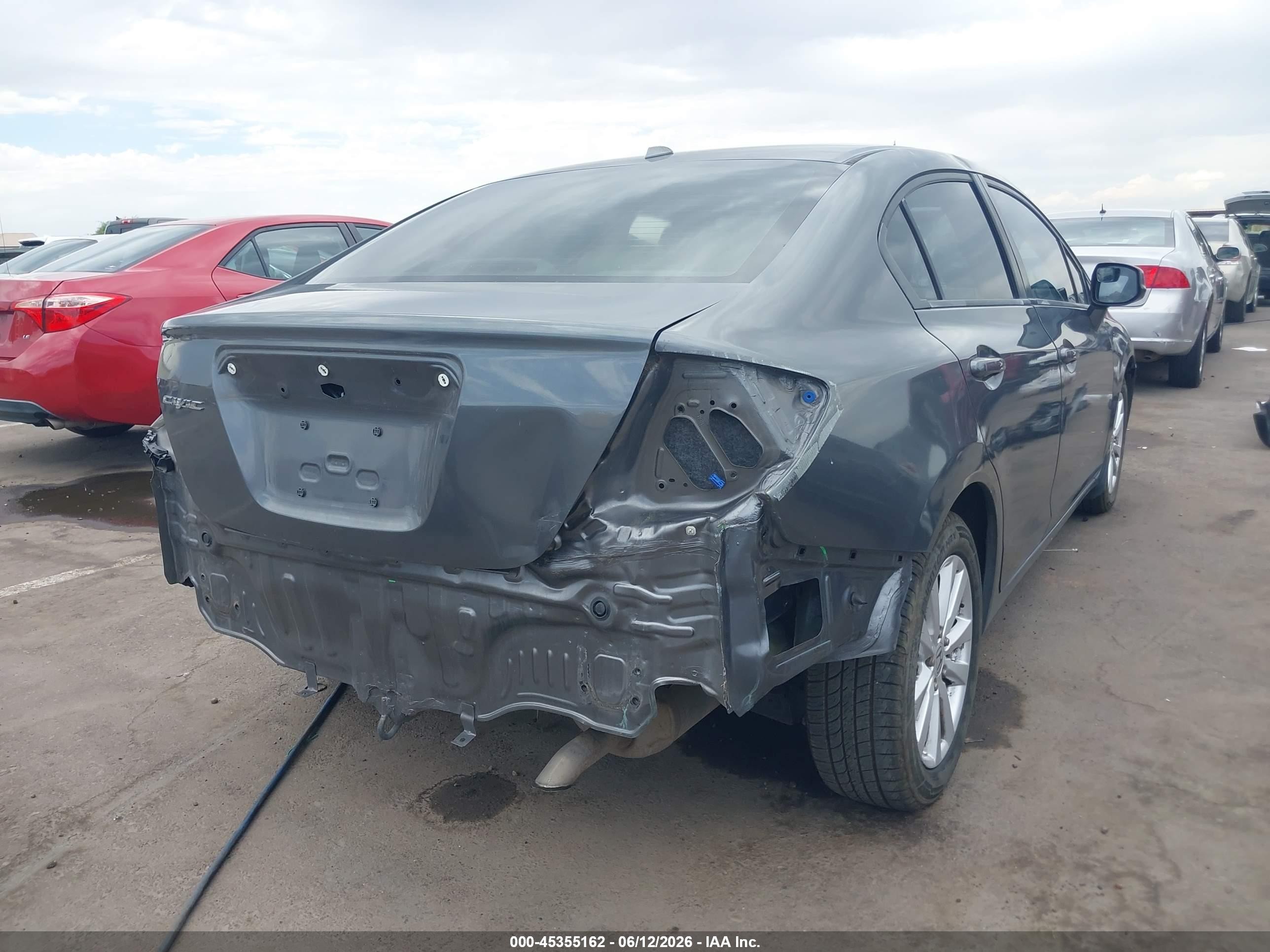 2012 Honda Civic Ex-l Gray vin: 2HGFB2F93CH515646