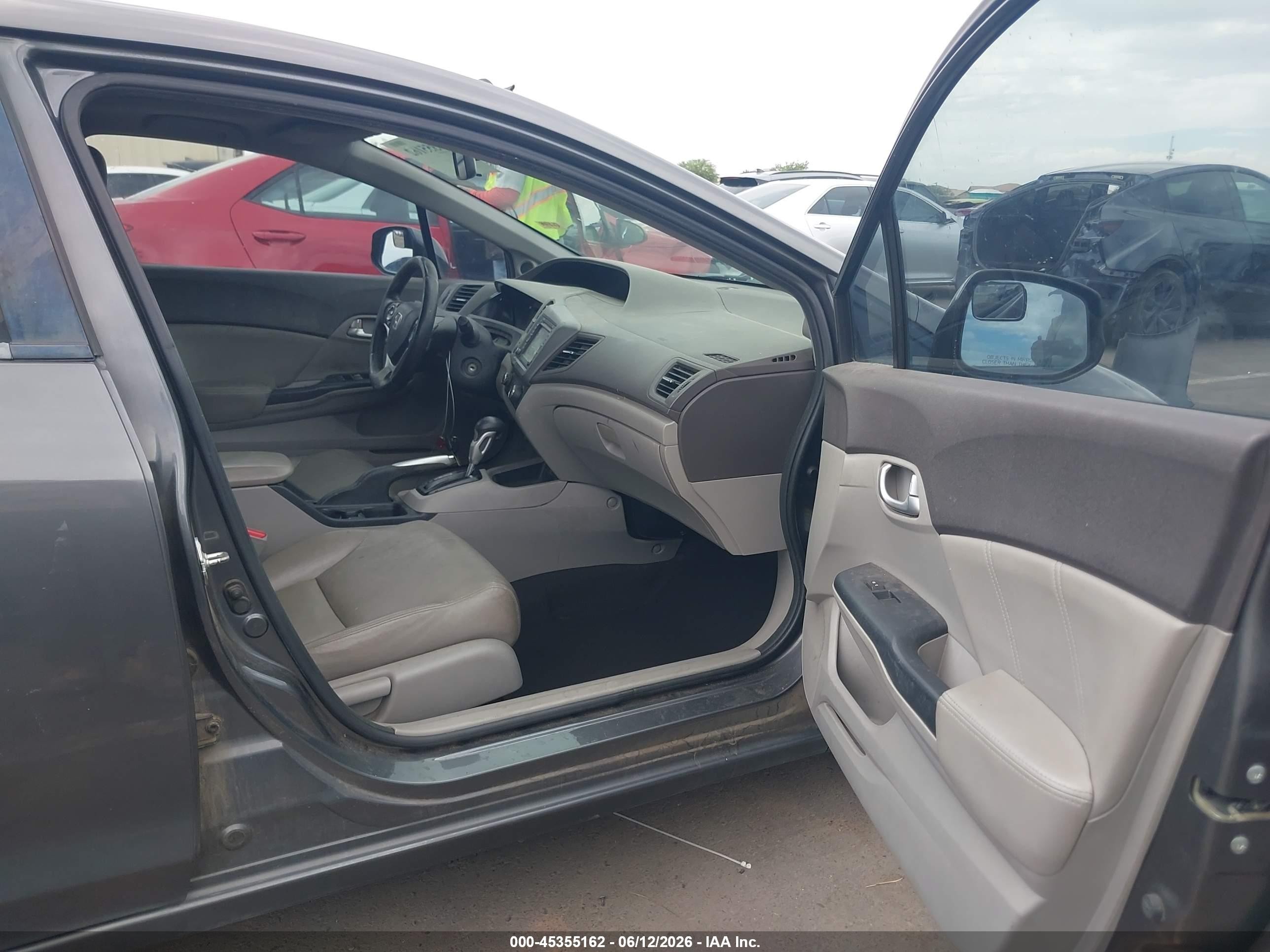 2012 Honda Civic Ex-l Gray vin: 2HGFB2F93CH515646