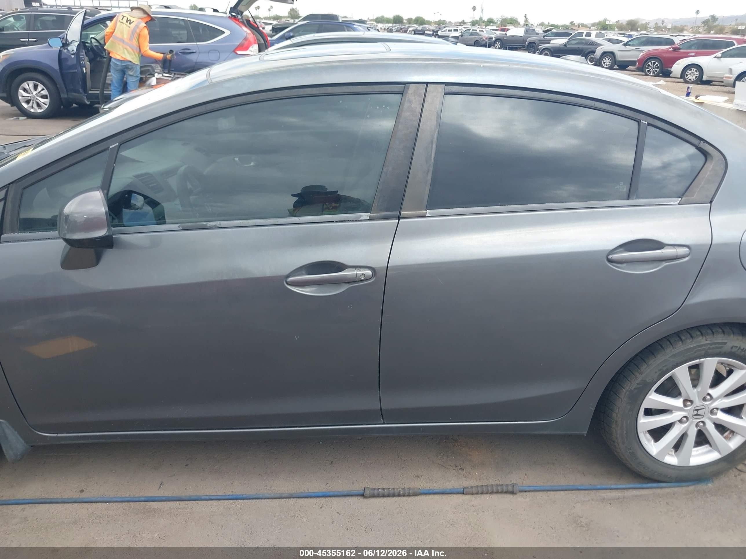 2012 Honda Civic Ex-l Gray vin: 2HGFB2F93CH515646