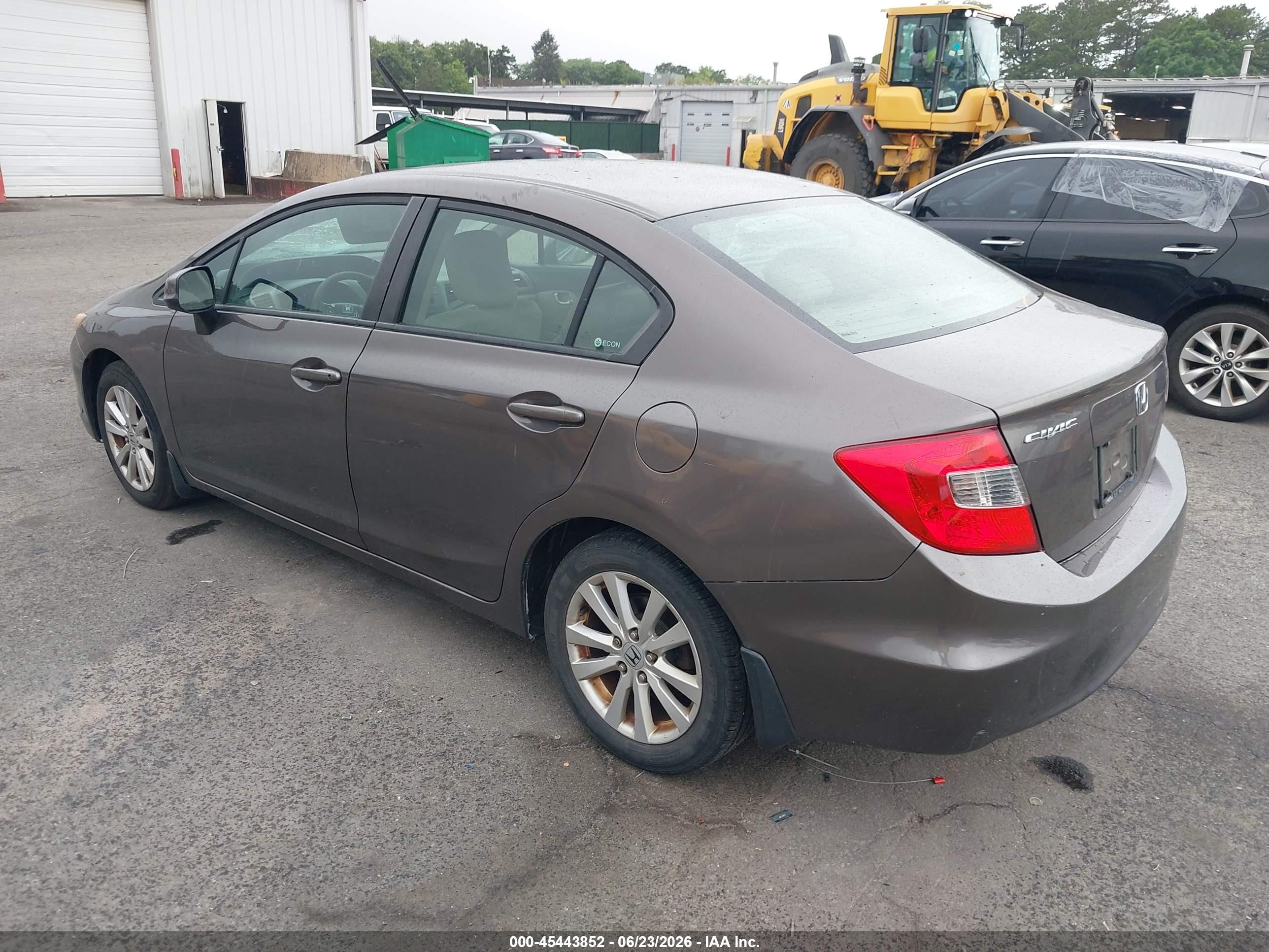 2012 Honda Civic Ex-l Gray vin: 2HGFB2F93CH525075
