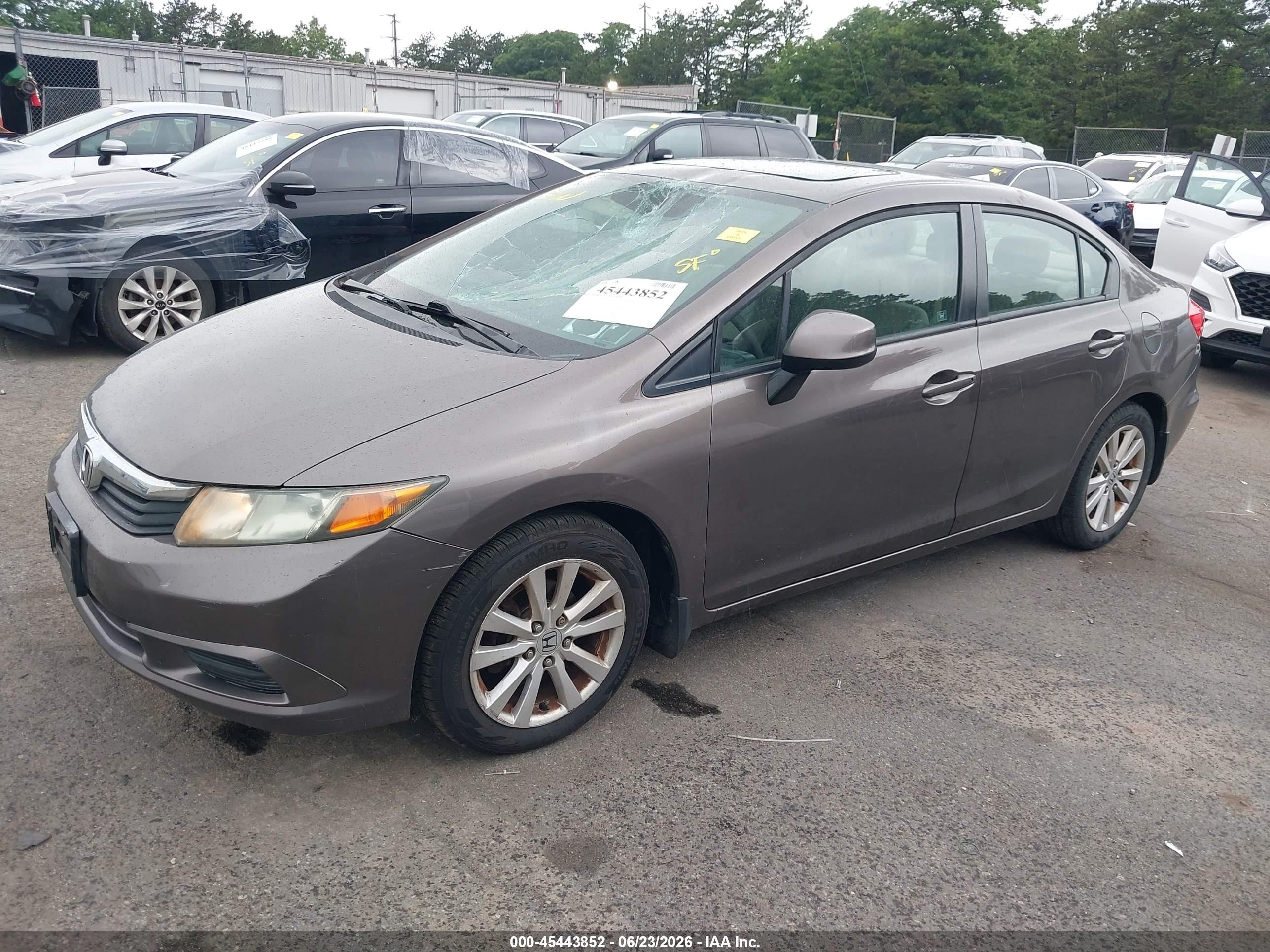 2012 Honda Civic Ex-l Gray vin: 2HGFB2F93CH525075