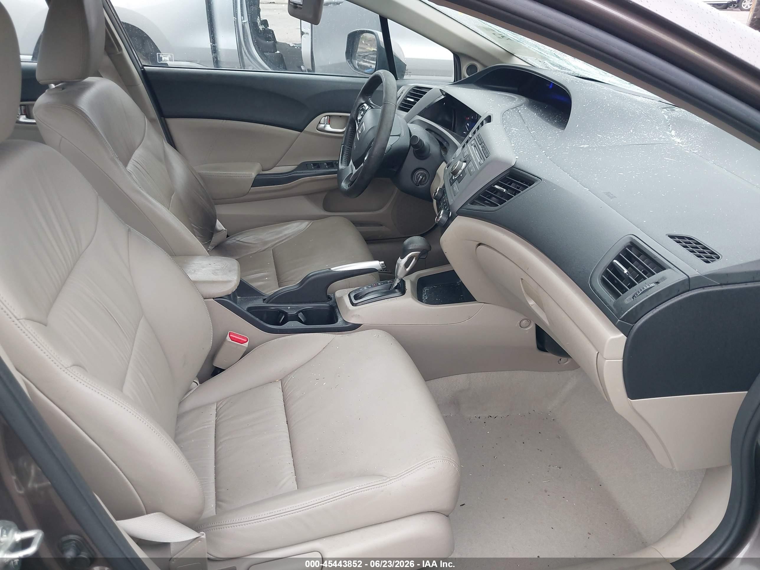 2012 Honda Civic Ex-l Gray vin: 2HGFB2F93CH525075