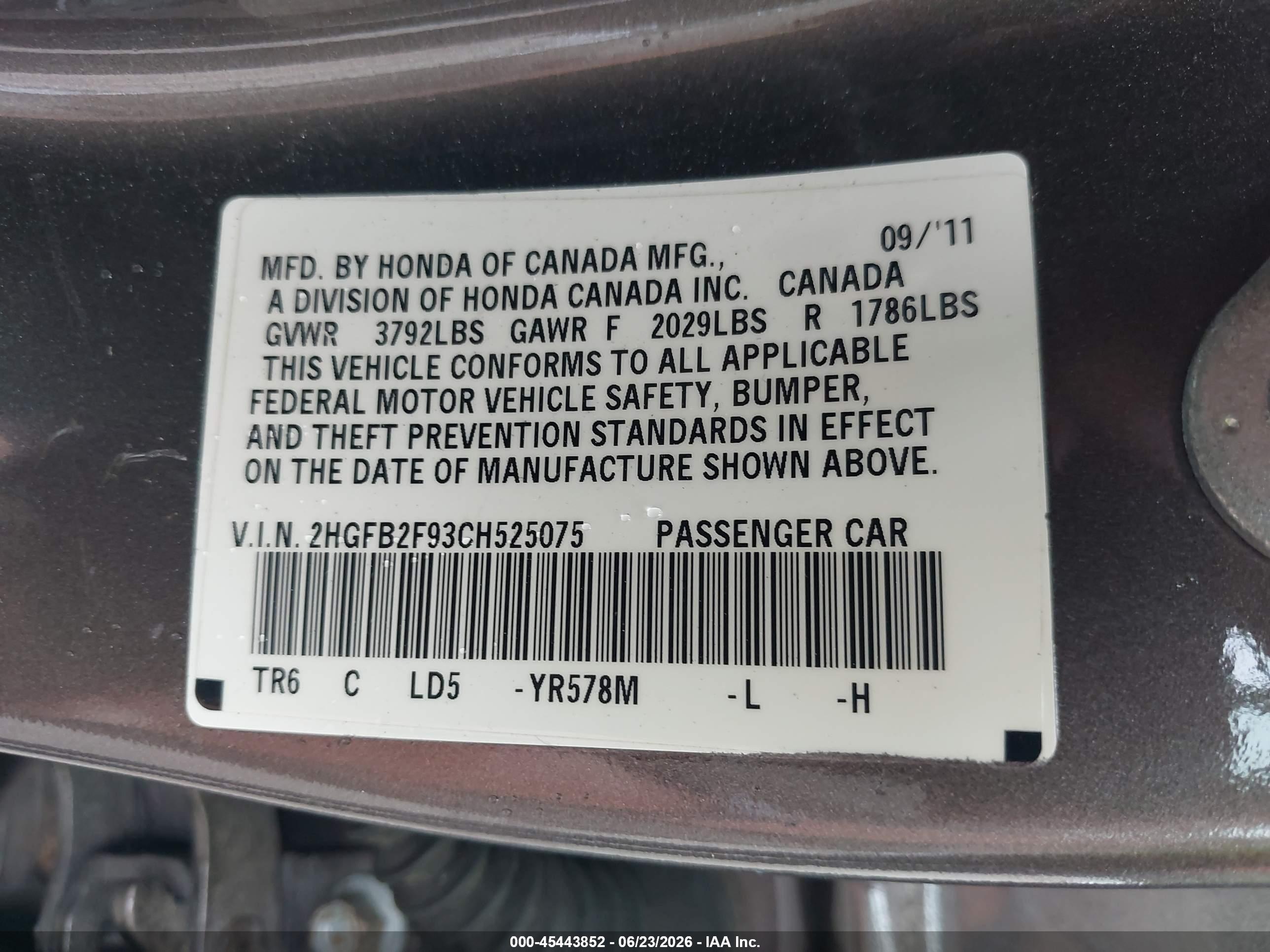 2012 Honda Civic Ex-l Gray vin: 2HGFB2F93CH525075