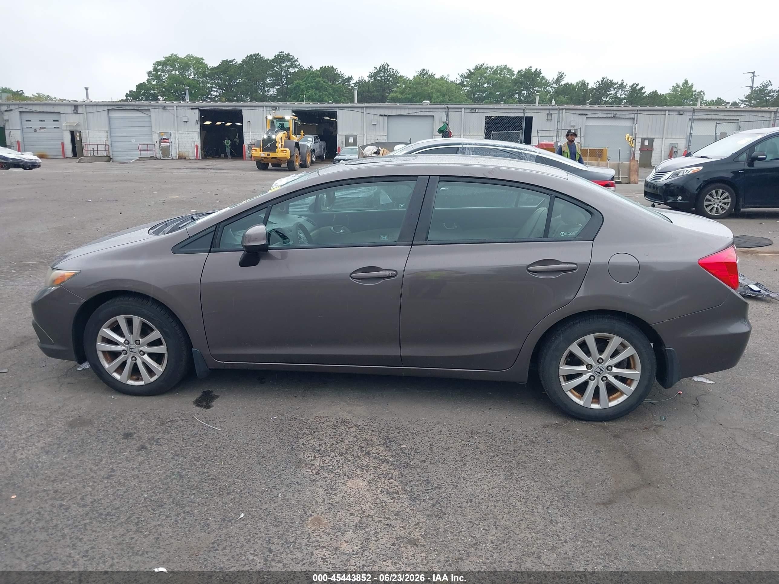 2012 Honda Civic Ex-l Gray vin: 2HGFB2F93CH525075