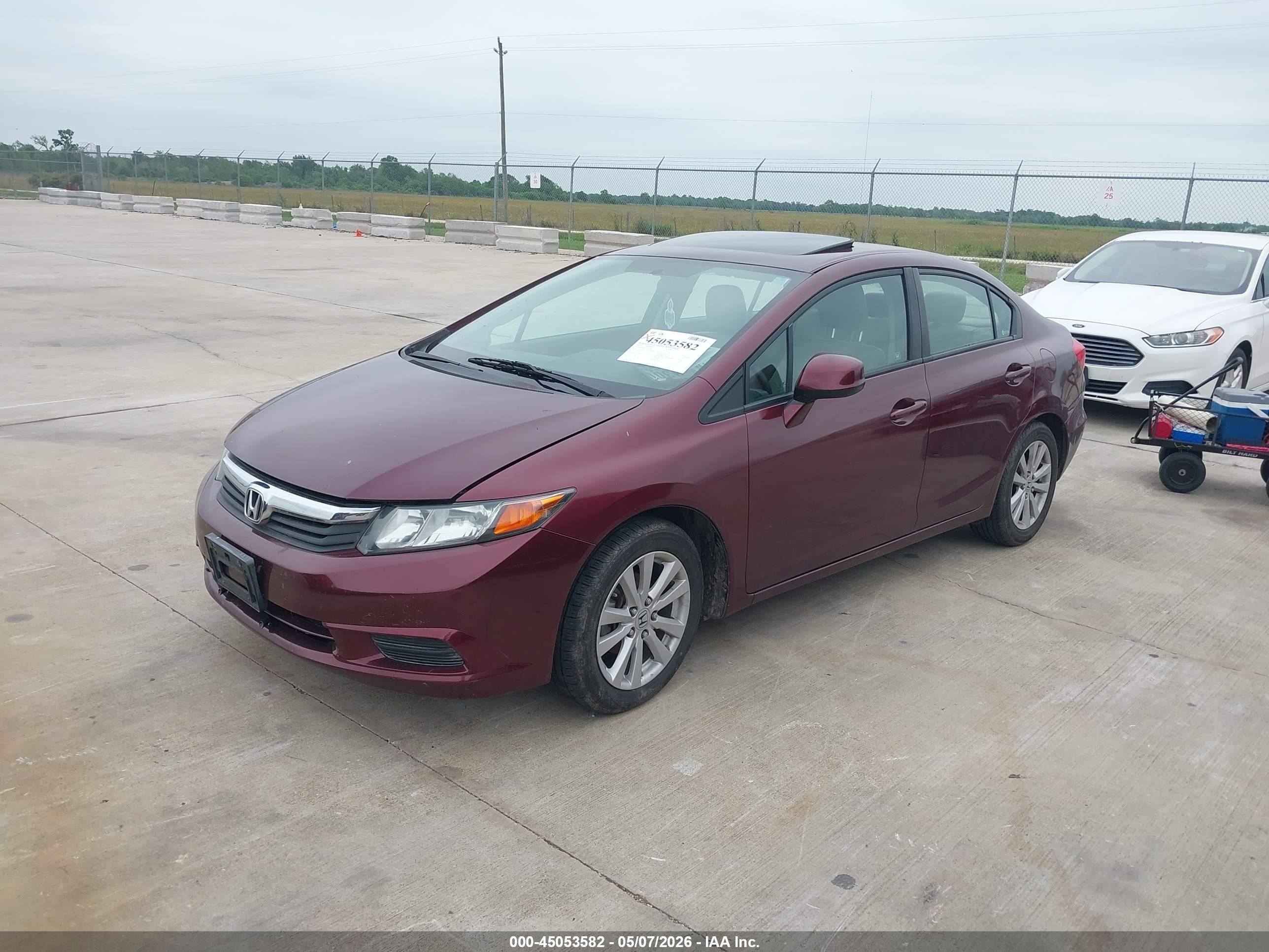 2012 Honda Civic Ex-l Burgundy vin: 2HGFB2F93CH539008