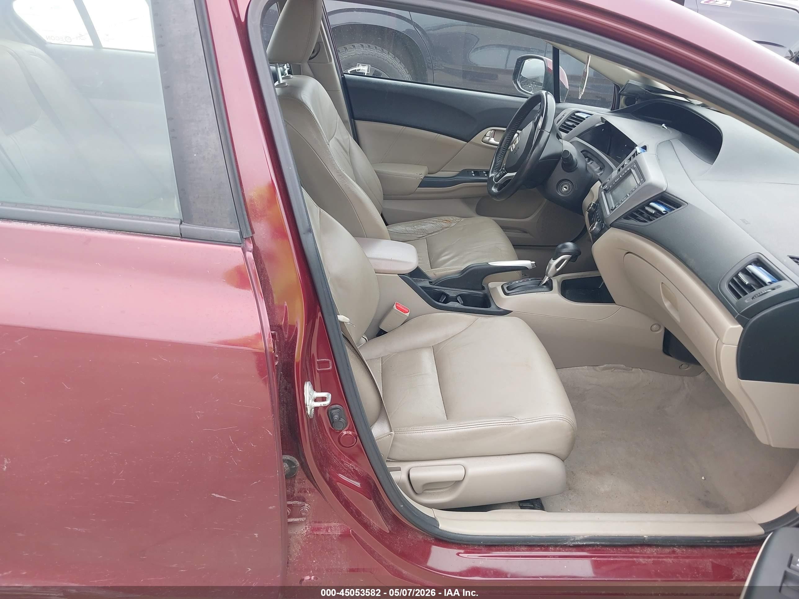 2012 Honda Civic Ex-l Burgundy vin: 2HGFB2F93CH539008