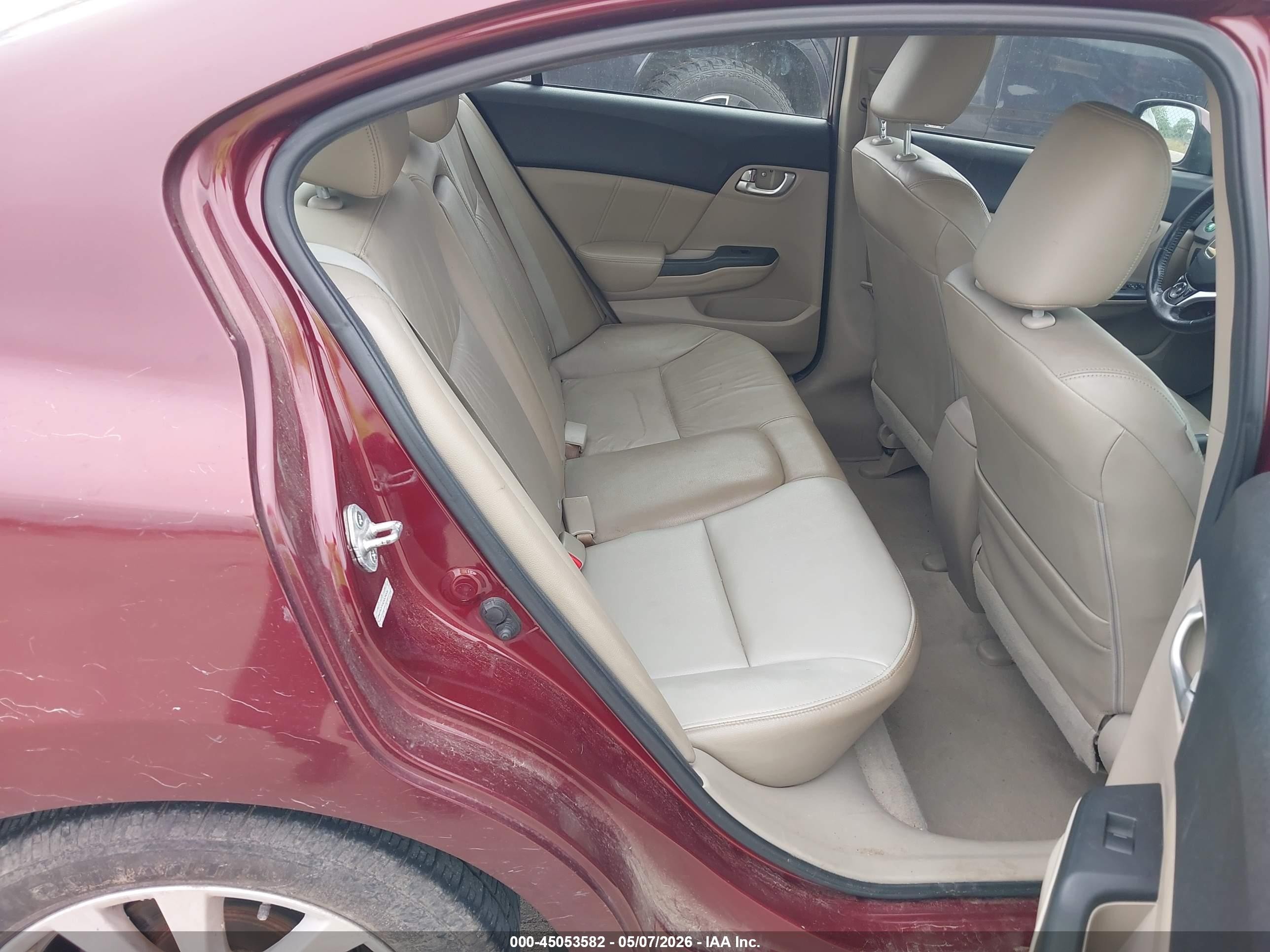 2012 Honda Civic Ex-l Burgundy vin: 2HGFB2F93CH539008