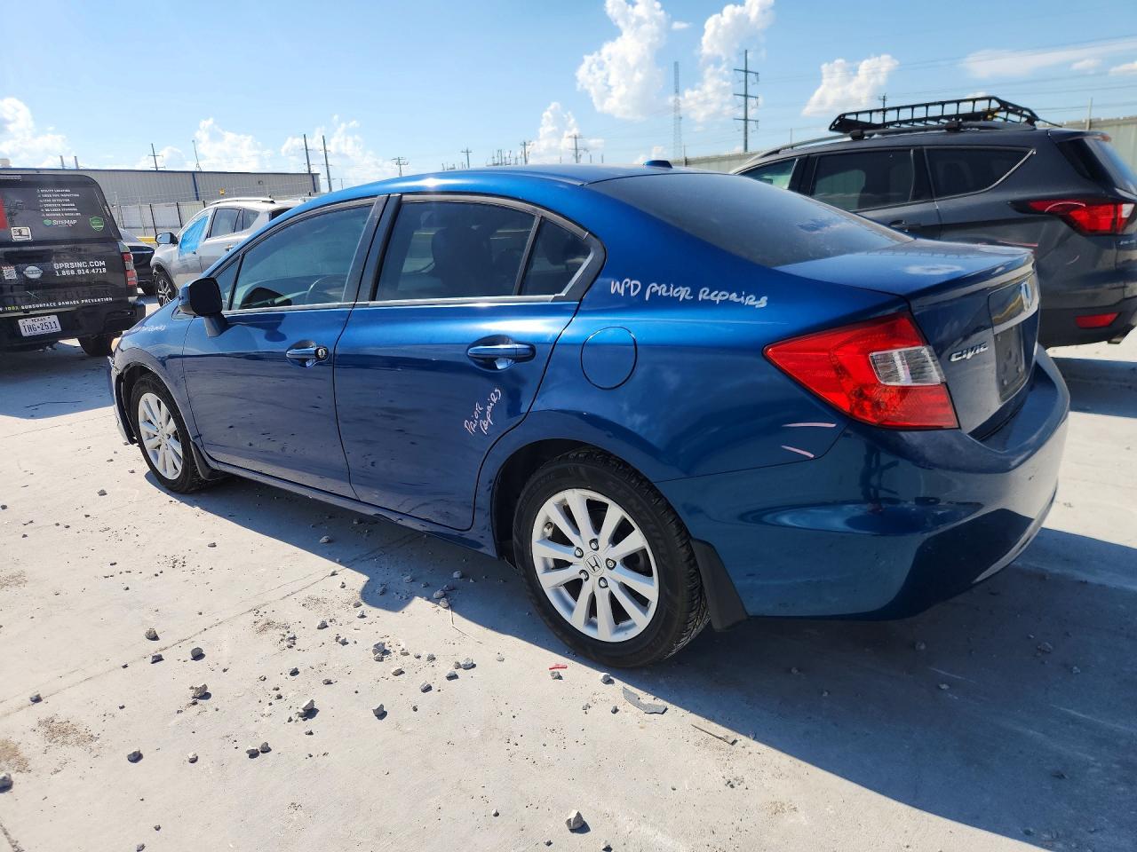 2012 Honda Civic Exl Blue vin: 2HGFB2F93CH548646