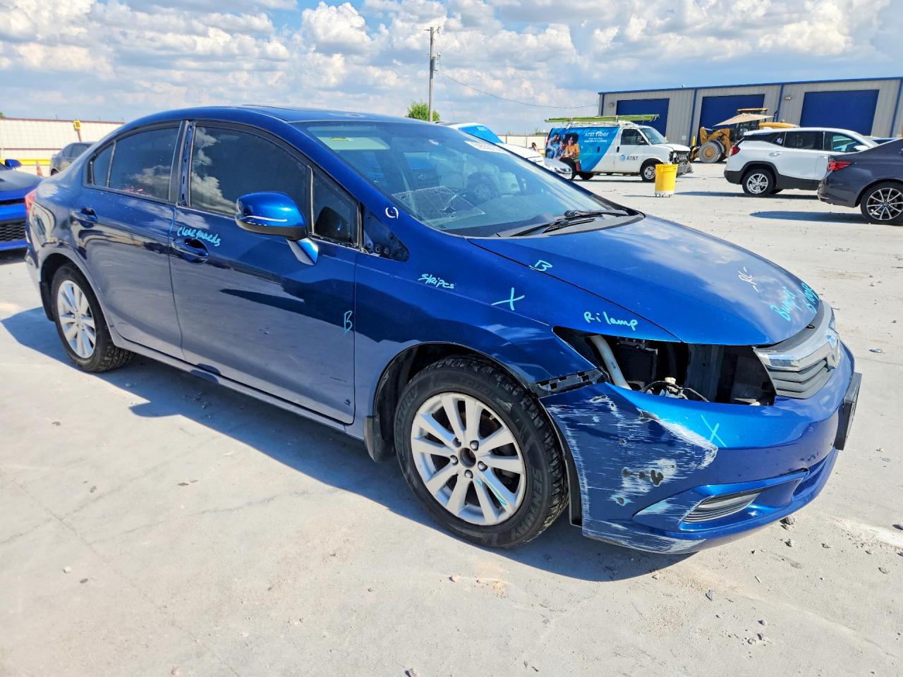 2012 Honda Civic Exl Blue vin: 2HGFB2F93CH548646