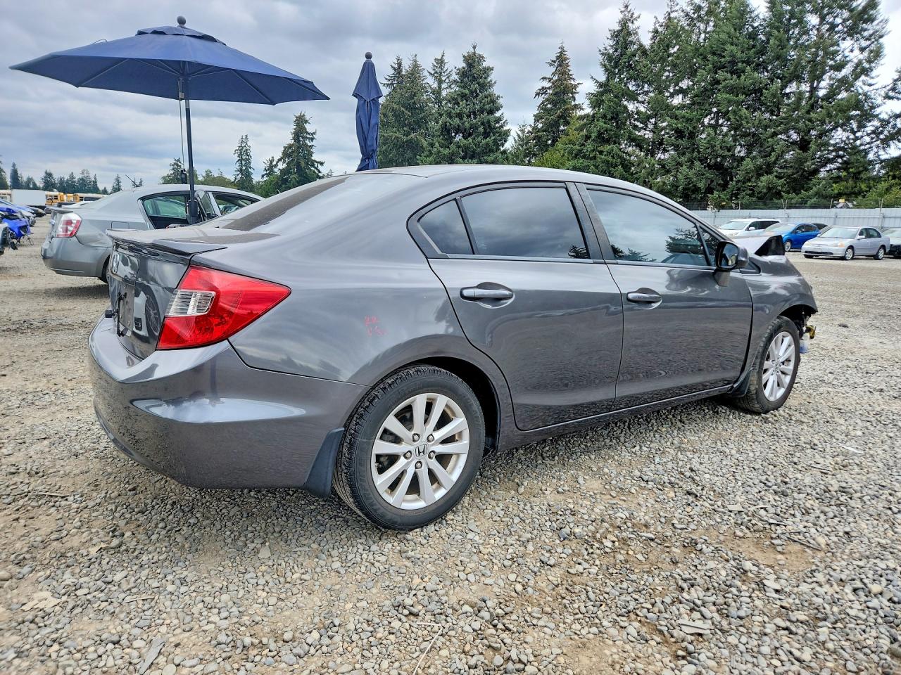 2012 Honda Civic Exl Gray vin: 2HGFB2F93CH590864