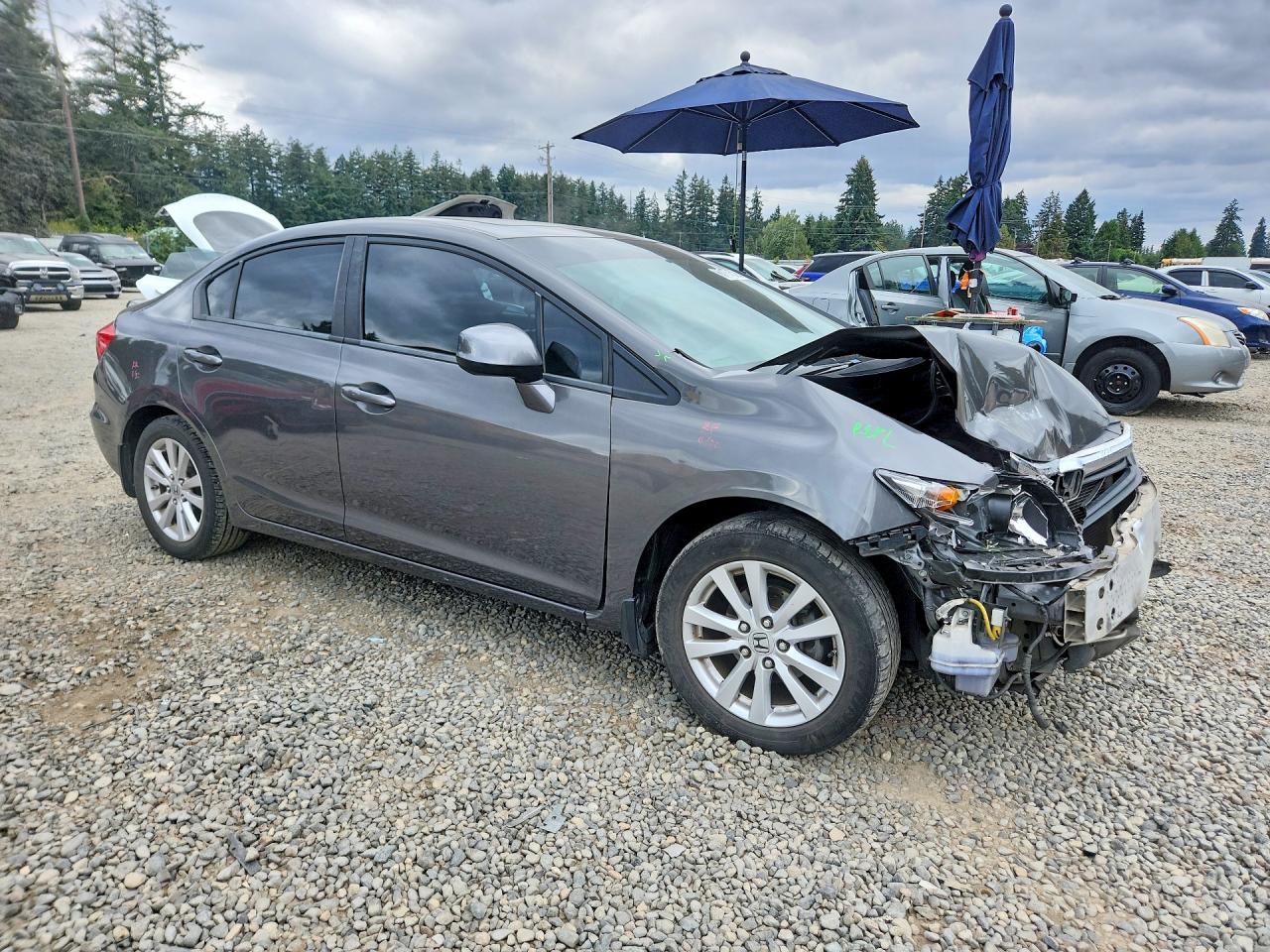2012 Honda Civic Exl Gray vin: 2HGFB2F93CH590864