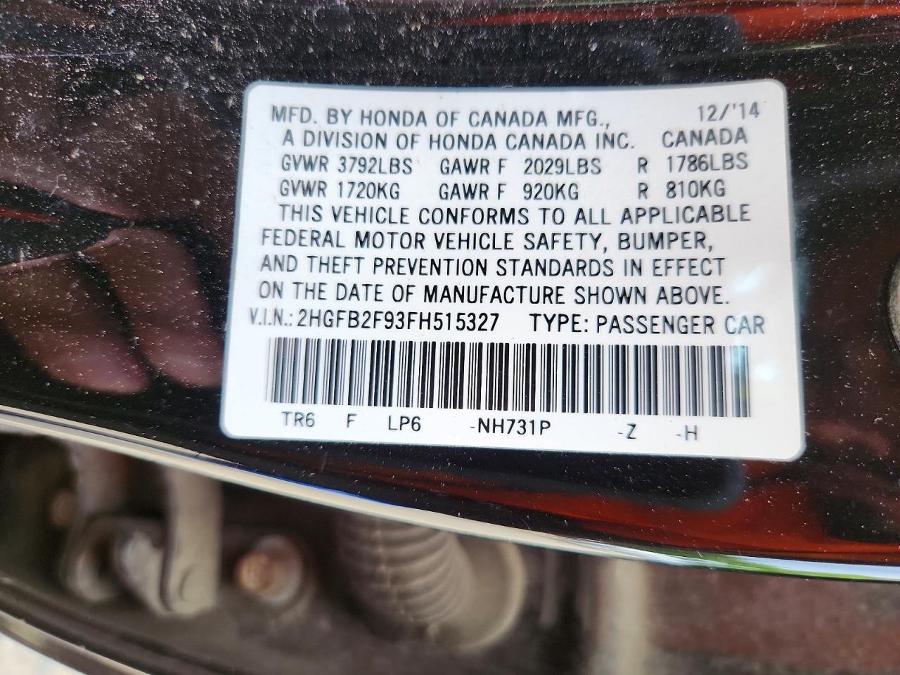 2015 Honda Civic Exl Black vin: 2HGFB2F93FH515327