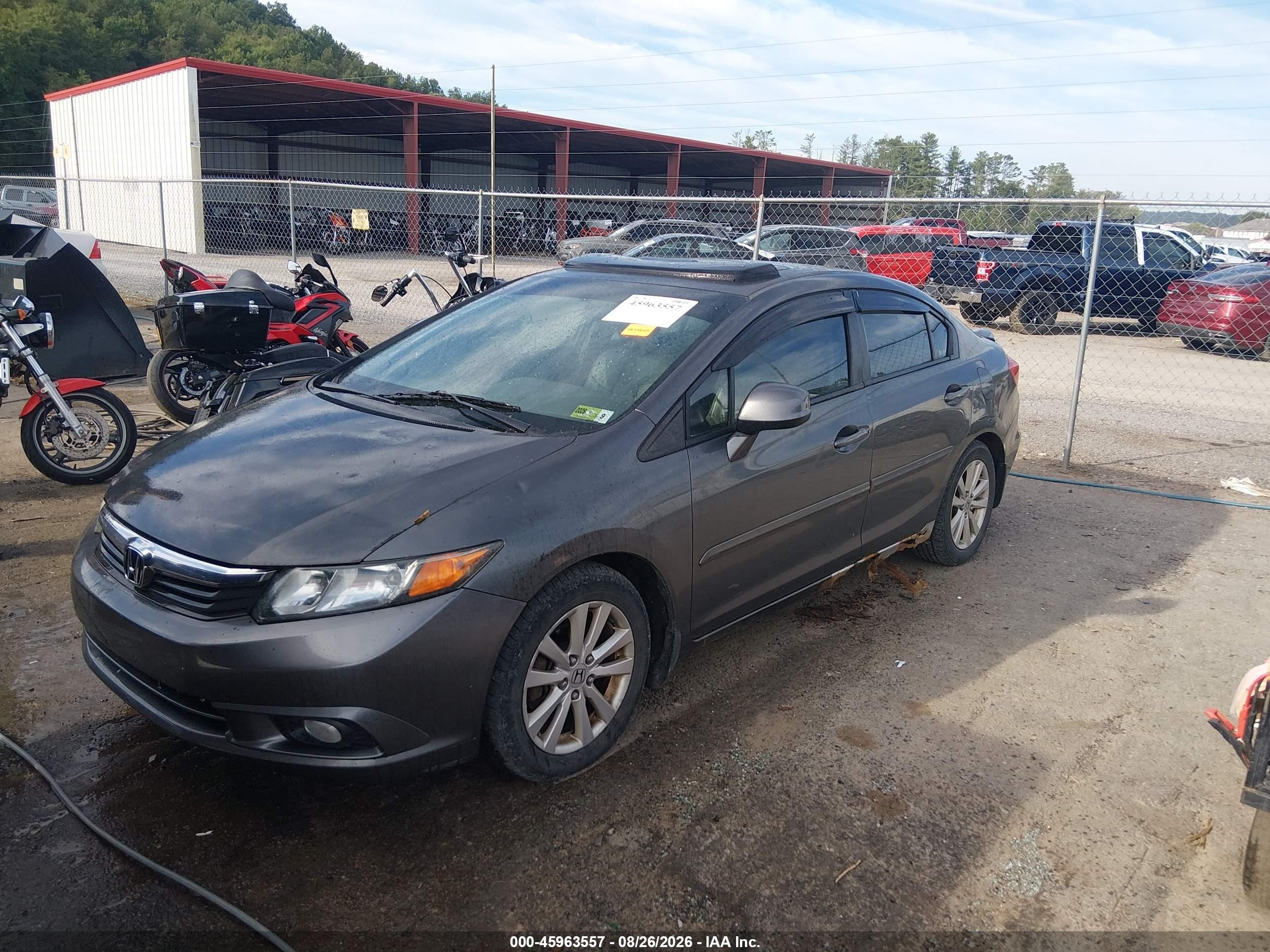 2012 Honda Civic Ex-l Gray vin: 2HGFB2F94CH507345