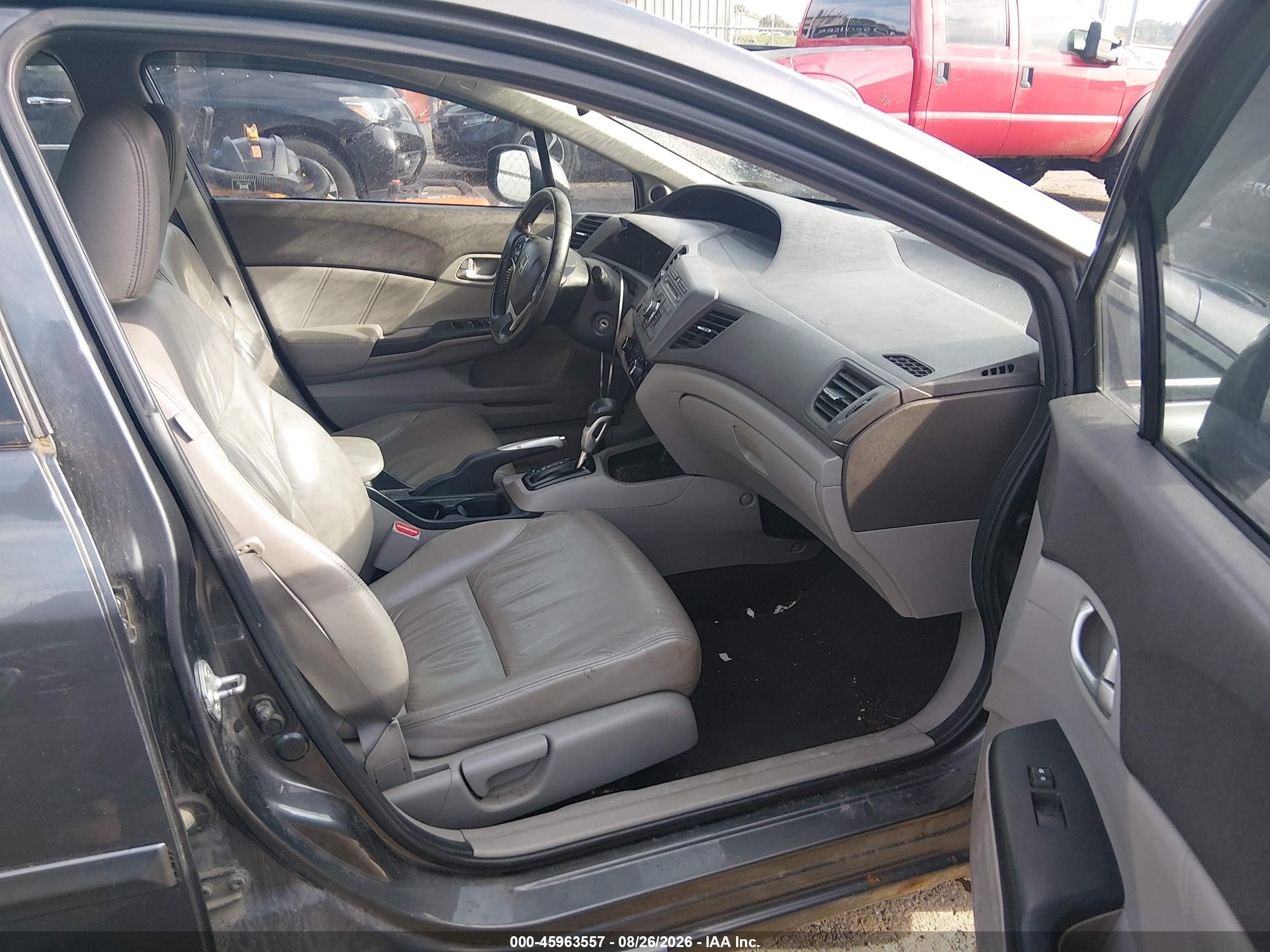 2012 Honda Civic Ex-l Gray vin: 2HGFB2F94CH507345