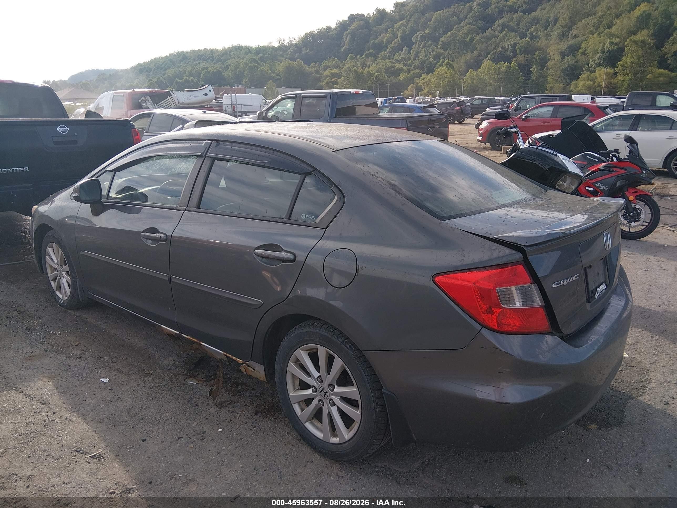 2012 Honda Civic Ex-l Gray vin: 2HGFB2F94CH507345