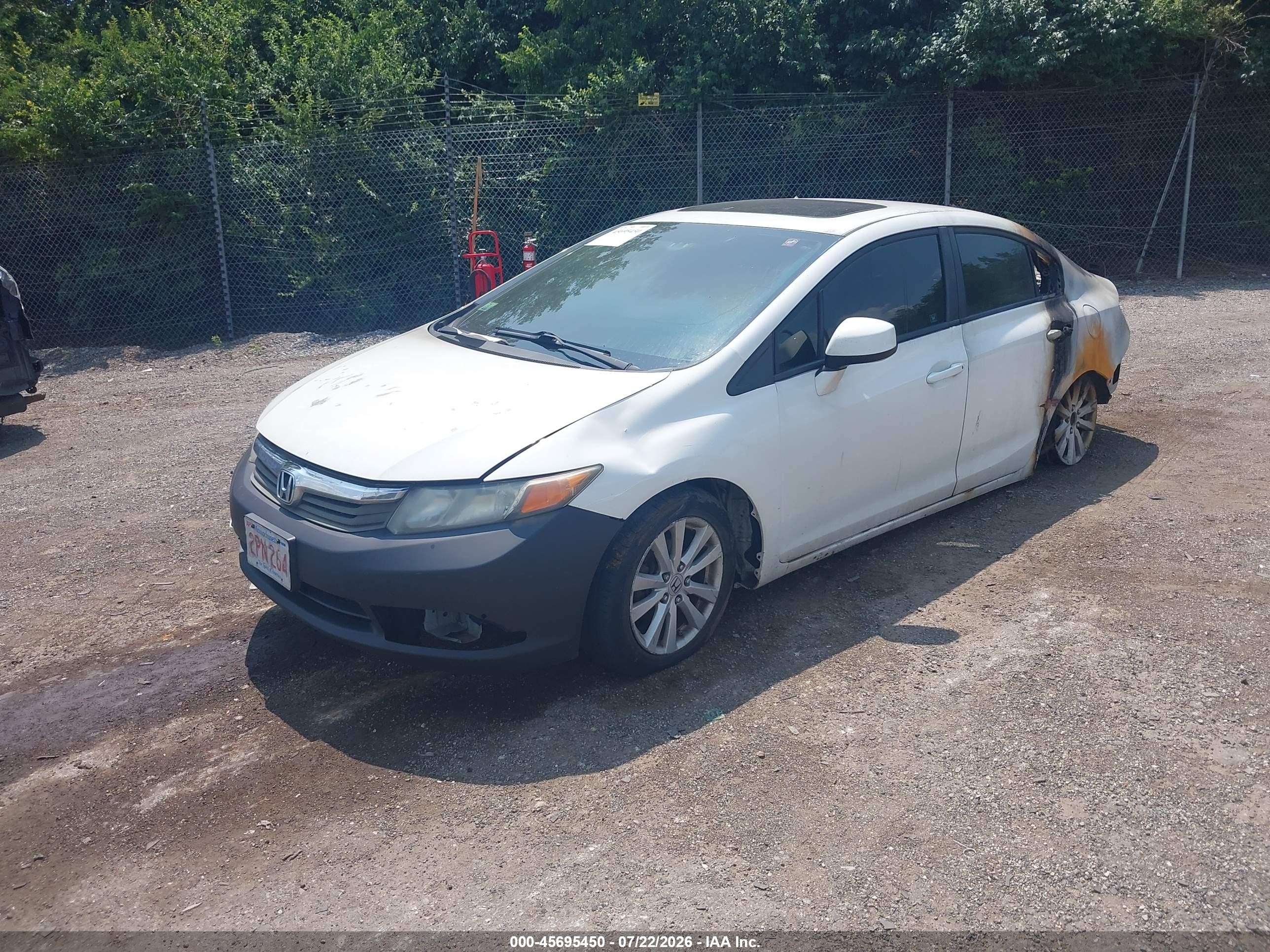 2012 Honda Civic Ex-l White vin: 2HGFB2F94CH524422