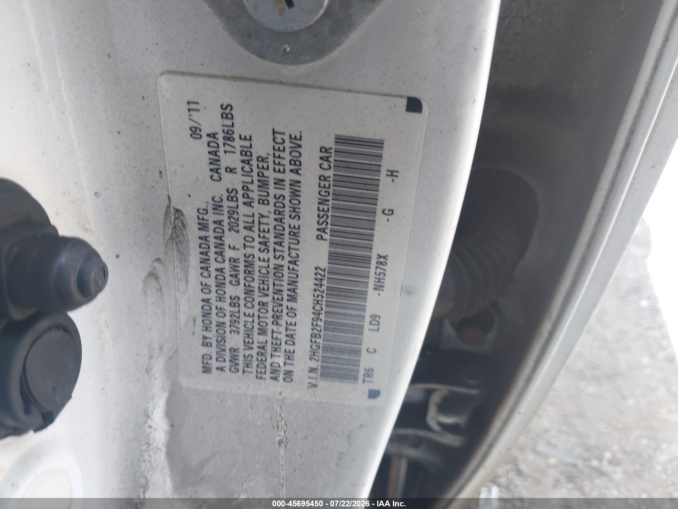 2012 Honda Civic Ex-l White vin: 2HGFB2F94CH524422