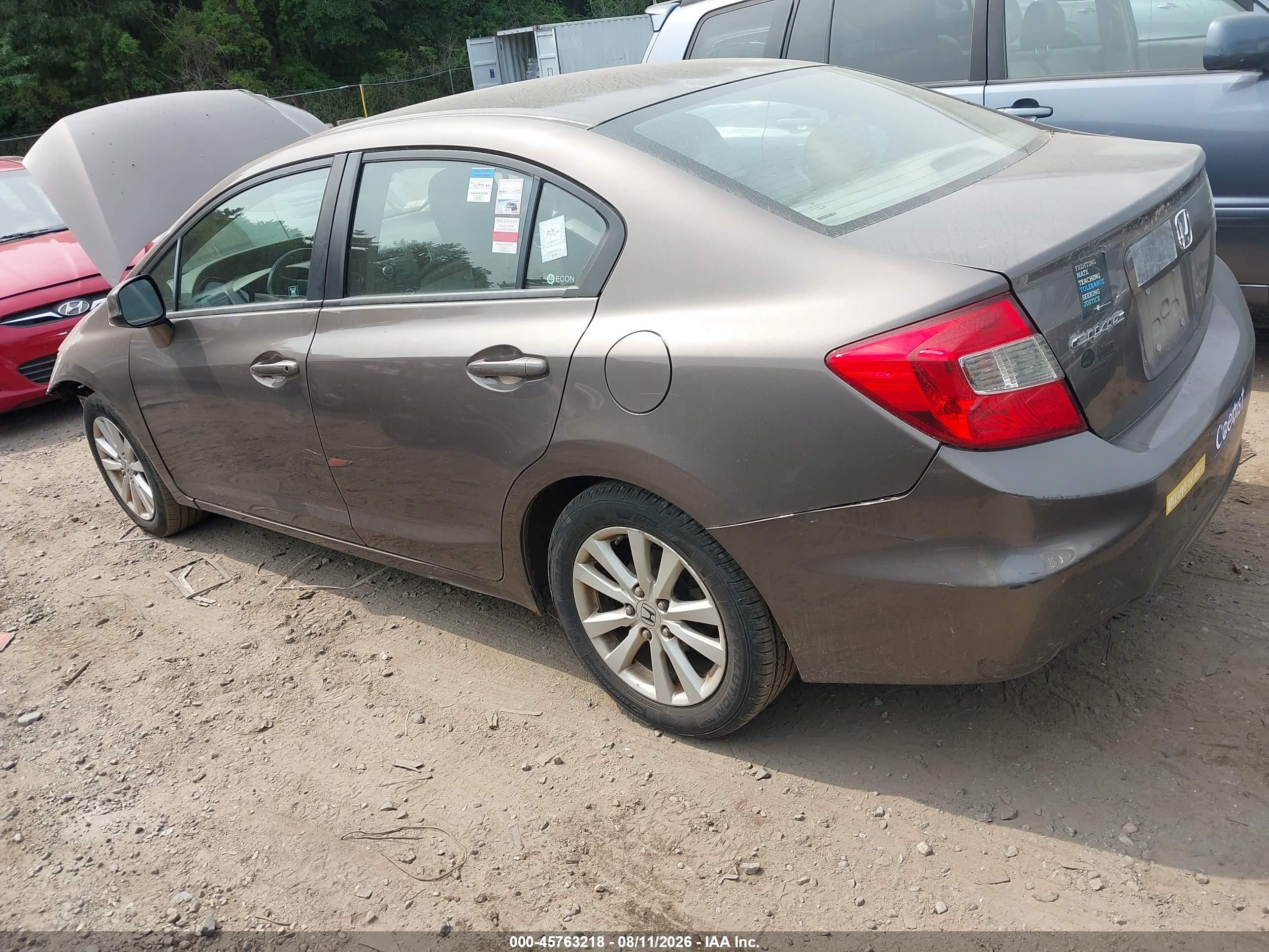 2012 Honda Civic Ex-l Gray vin: 2HGFB2F94CH545819