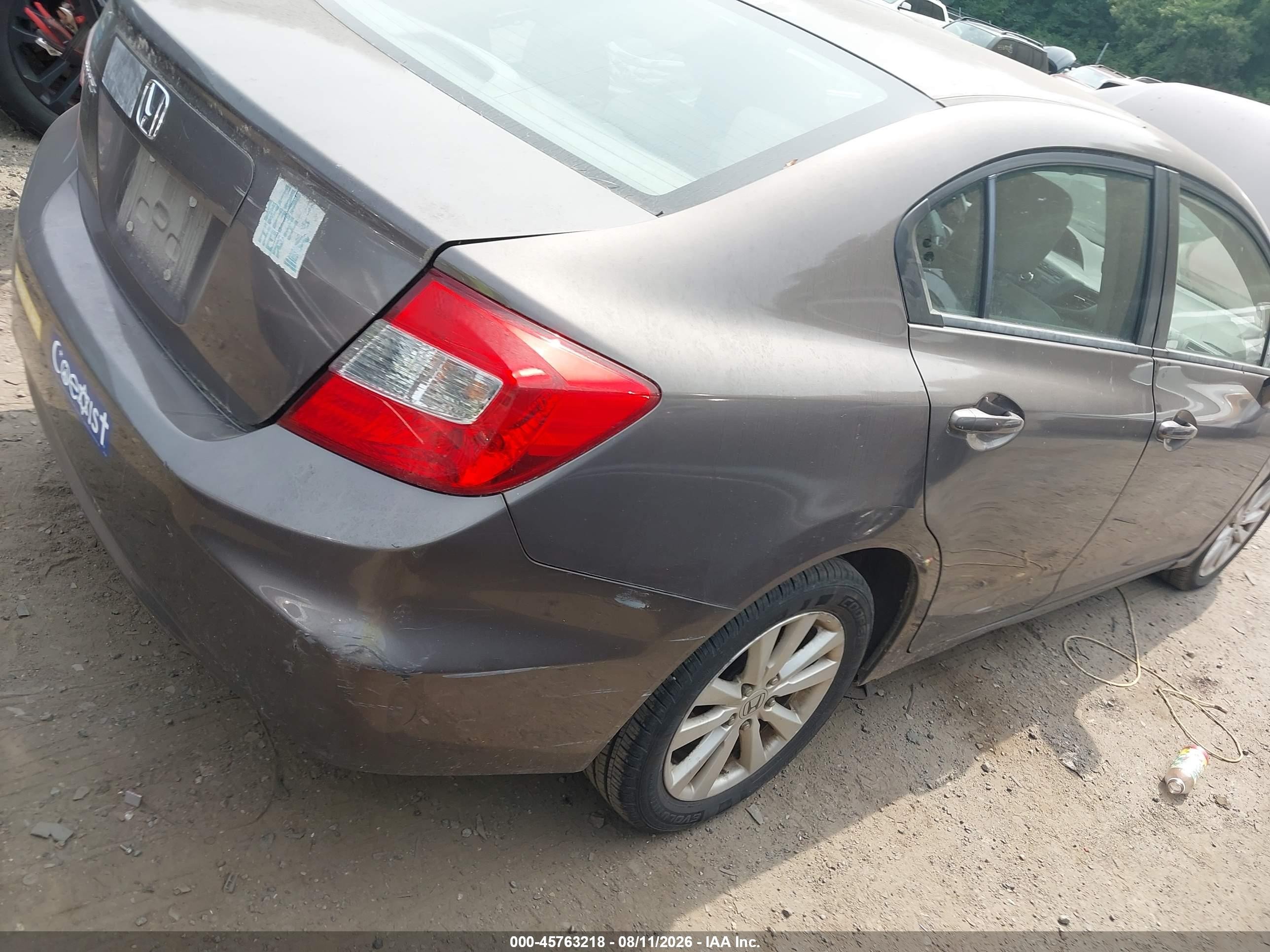 2012 Honda Civic Ex-l Gray vin: 2HGFB2F94CH545819