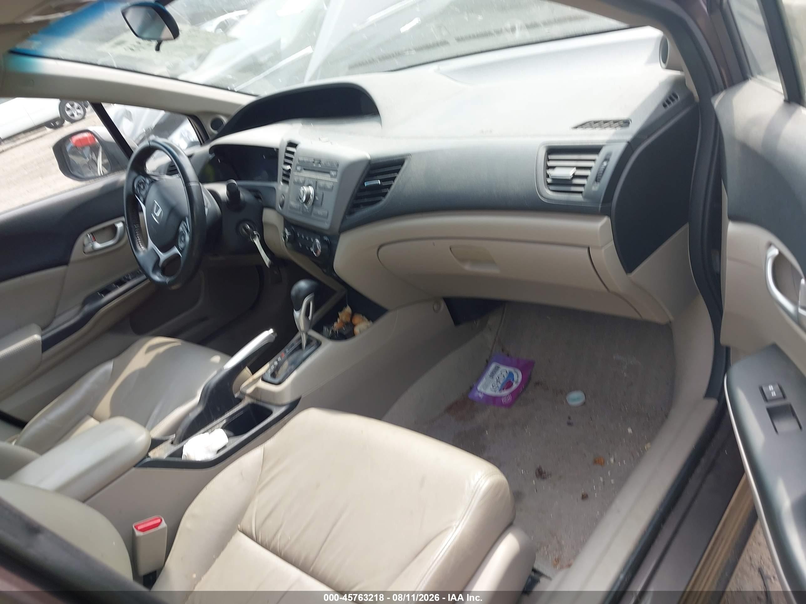 2012 Honda Civic Ex-l Gray vin: 2HGFB2F94CH545819