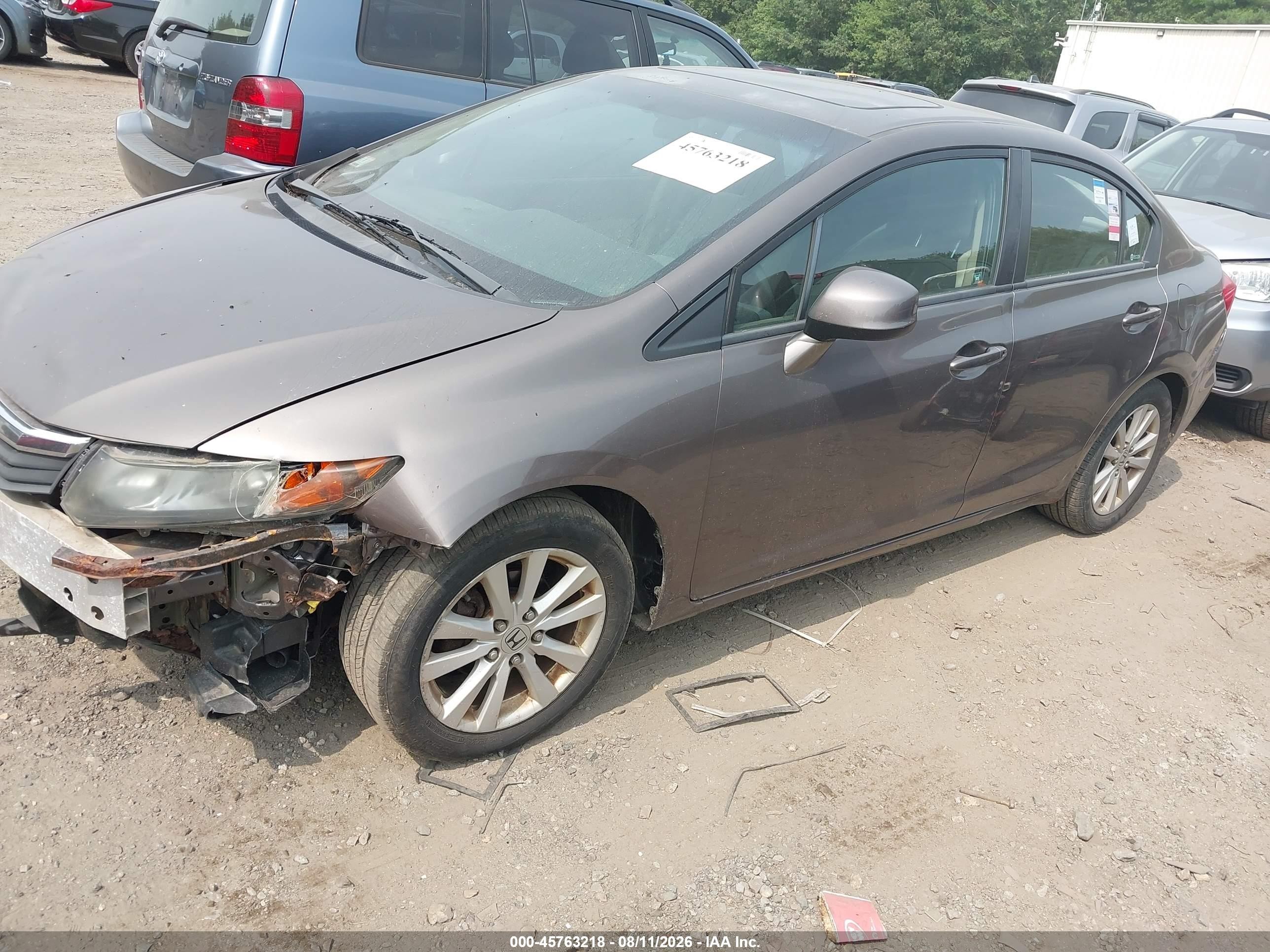 2012 Honda Civic Ex-l Gray vin: 2HGFB2F94CH545819
