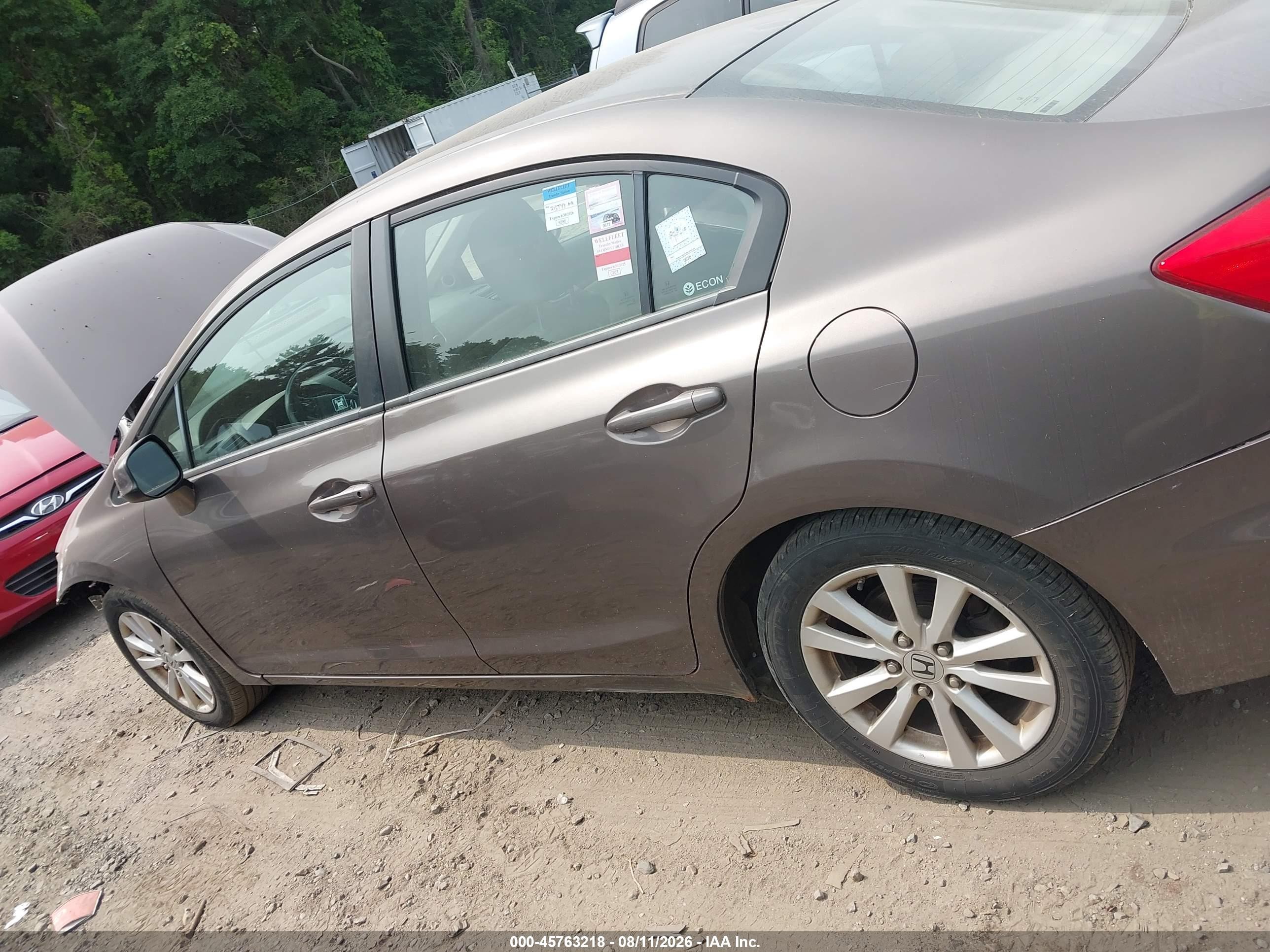 2012 Honda Civic Ex-l Gray vin: 2HGFB2F94CH545819