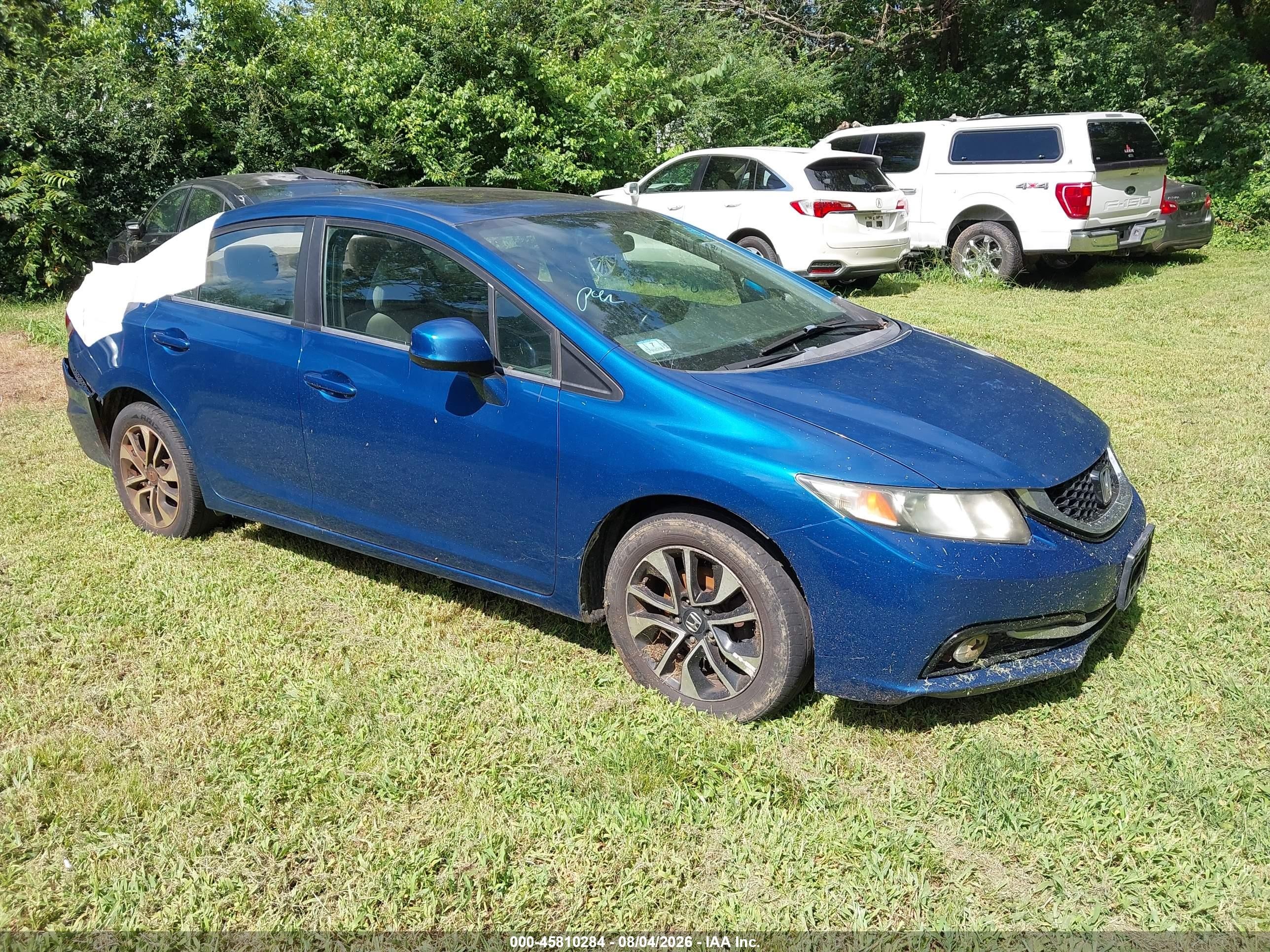 2013 Honda Civic Ex-l Blue vin: 2HGFB2F94DH540816