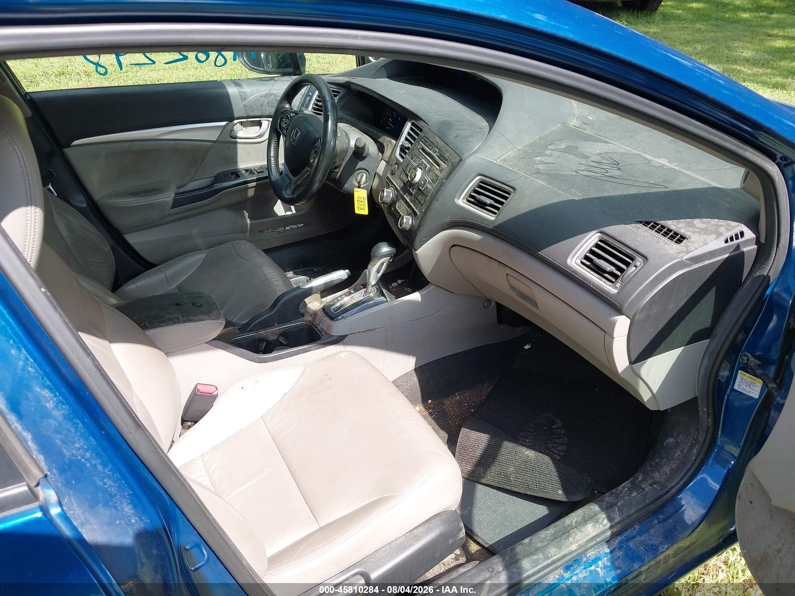 2013 Honda Civic Ex-l Blue vin: 2HGFB2F94DH540816