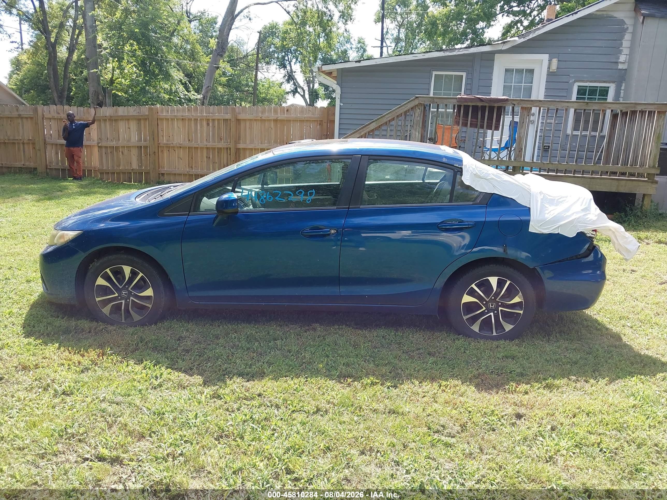 2013 Honda Civic Ex-l Blue vin: 2HGFB2F94DH540816