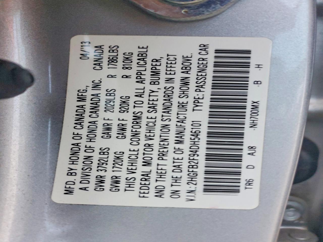 2013 Honda Civic Exl Silver vin: 2HGFB2F94DH546101