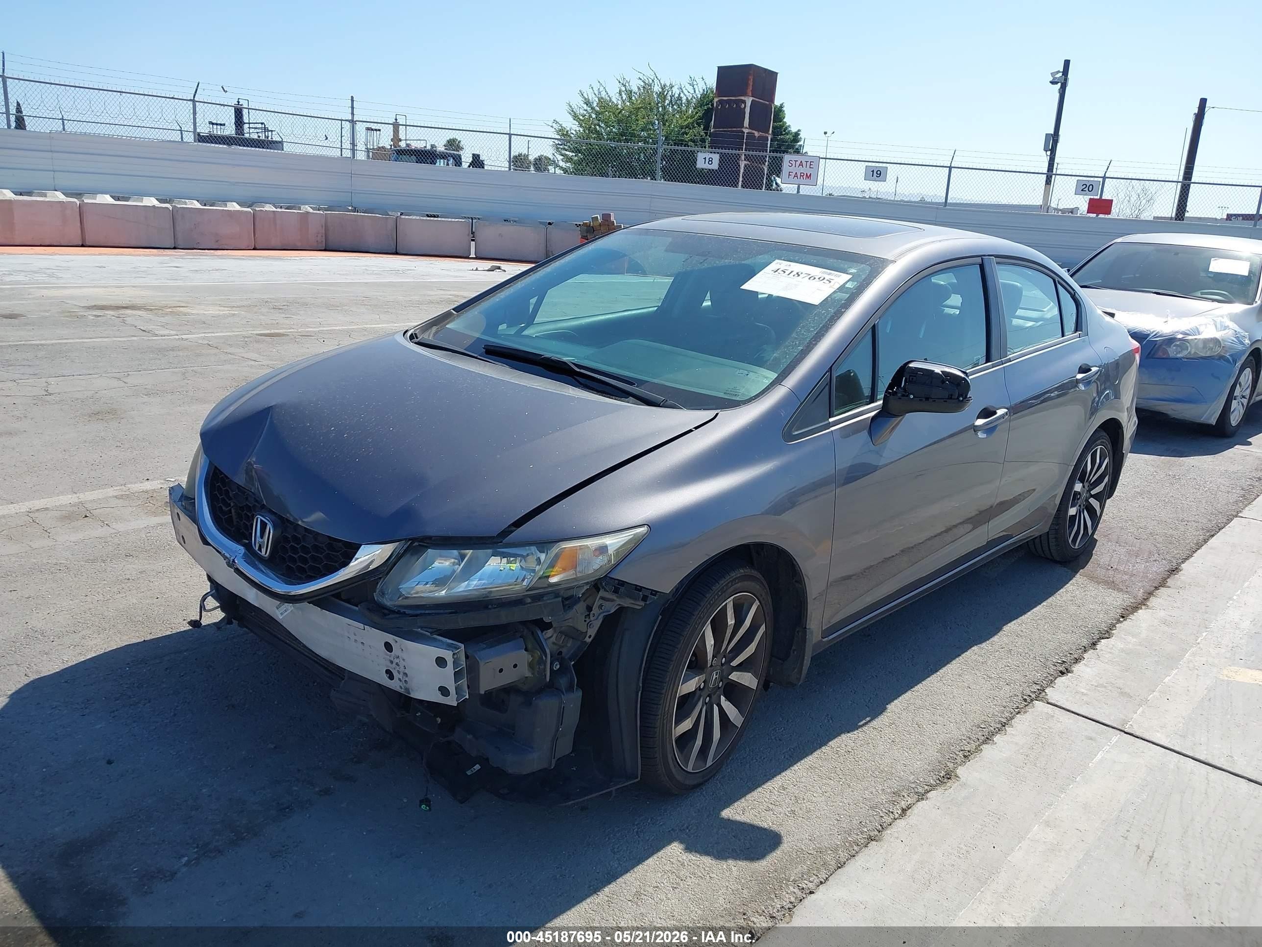 2015 Honda Civic Ex-l Gray vin: 2HGFB2F94FH522996