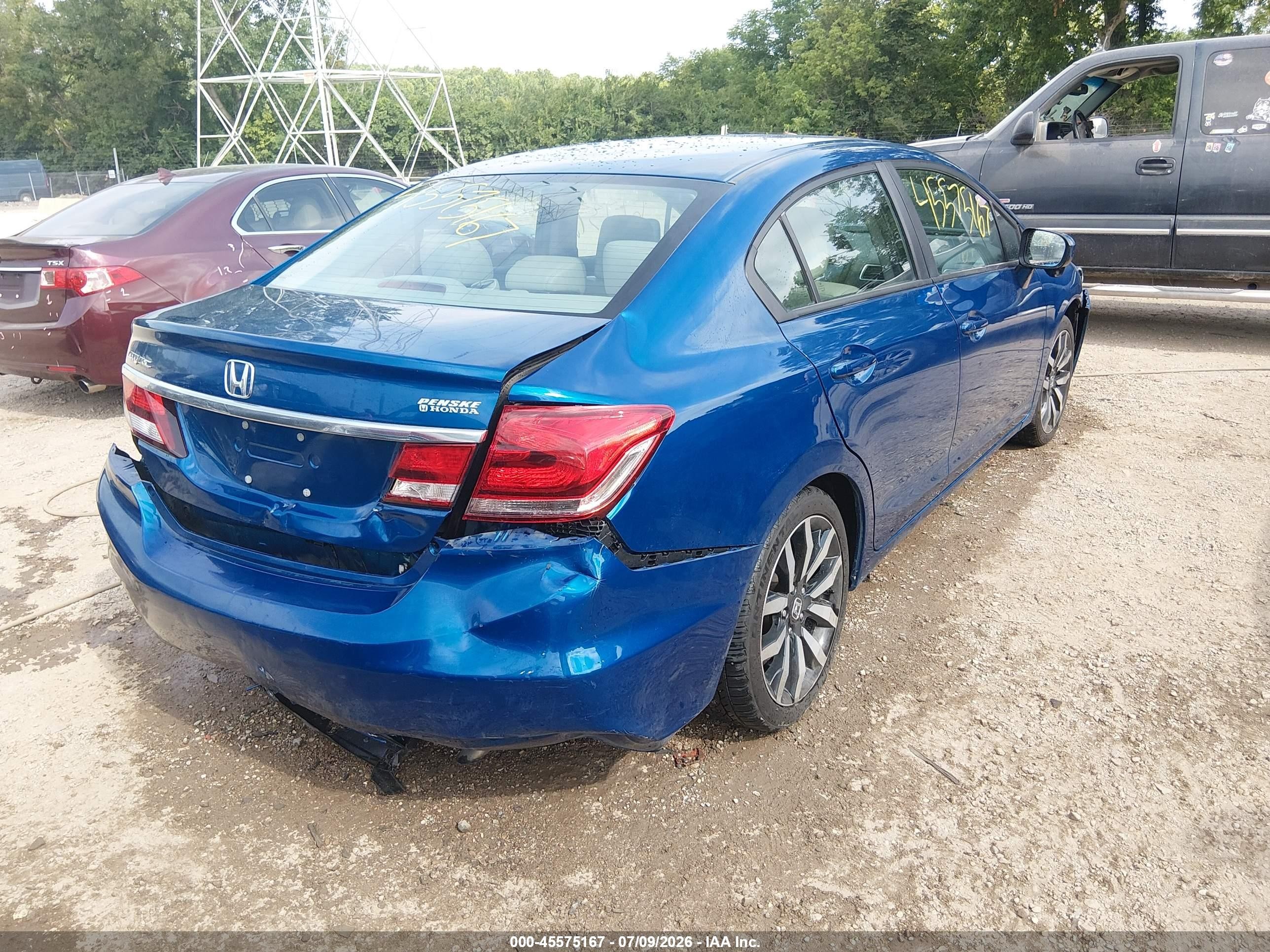 2015 Honda Civic Ex-l Blue vin: 2HGFB2F94FH550510