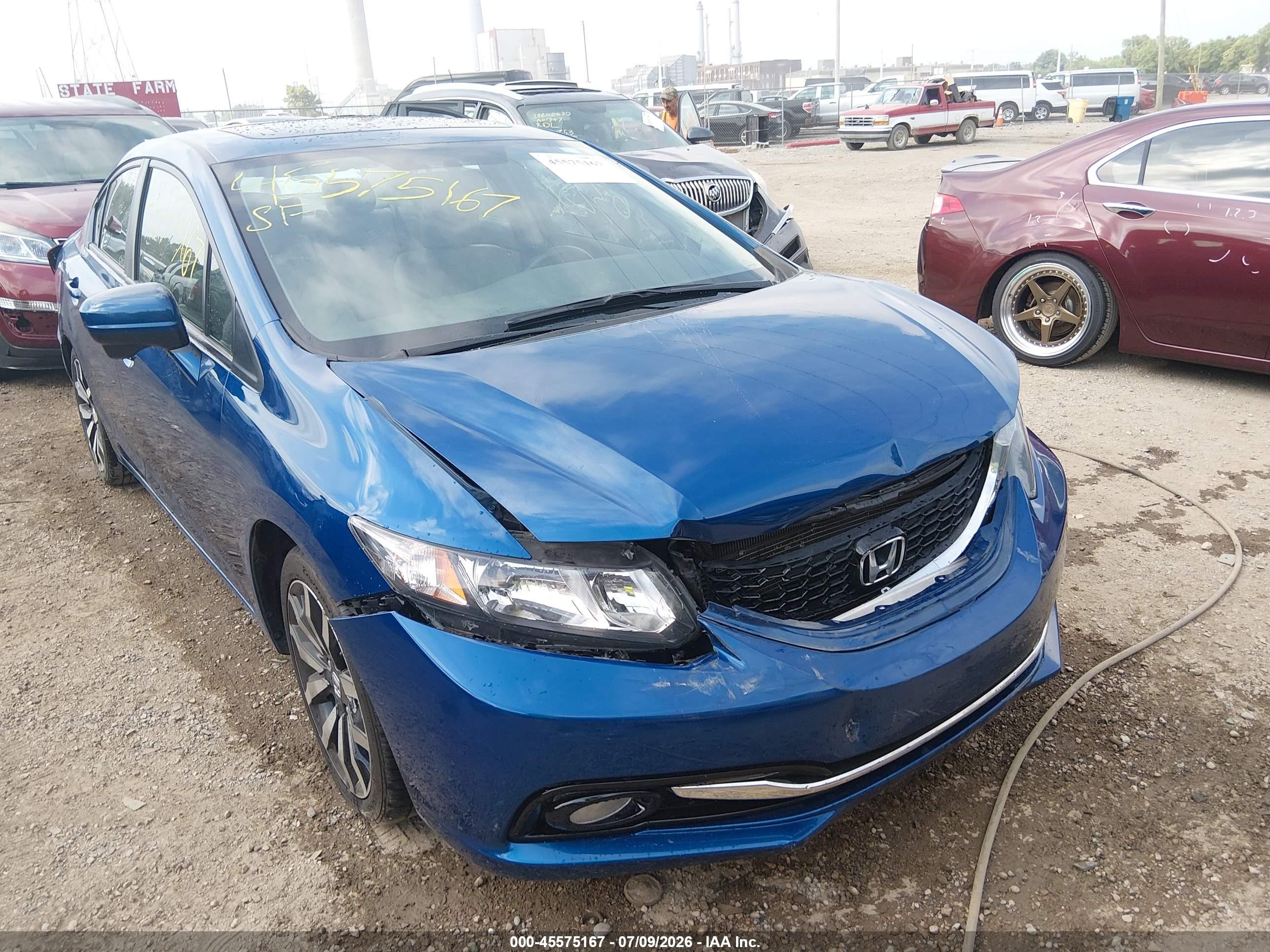 2015 Honda Civic Ex-l Blue vin: 2HGFB2F94FH550510