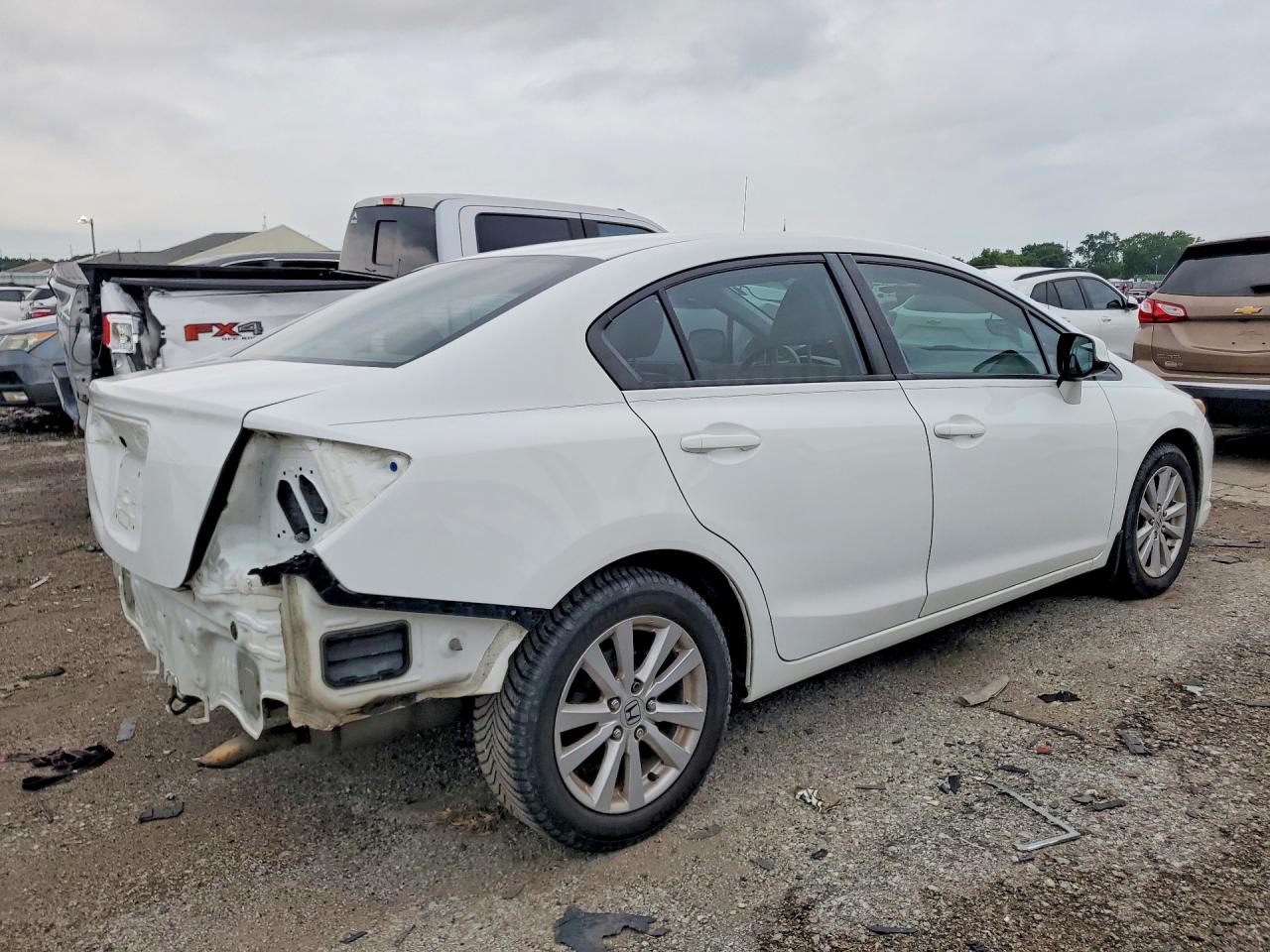 2012 Honda Civic Exl White vin: 2HGFB2F95CH322740